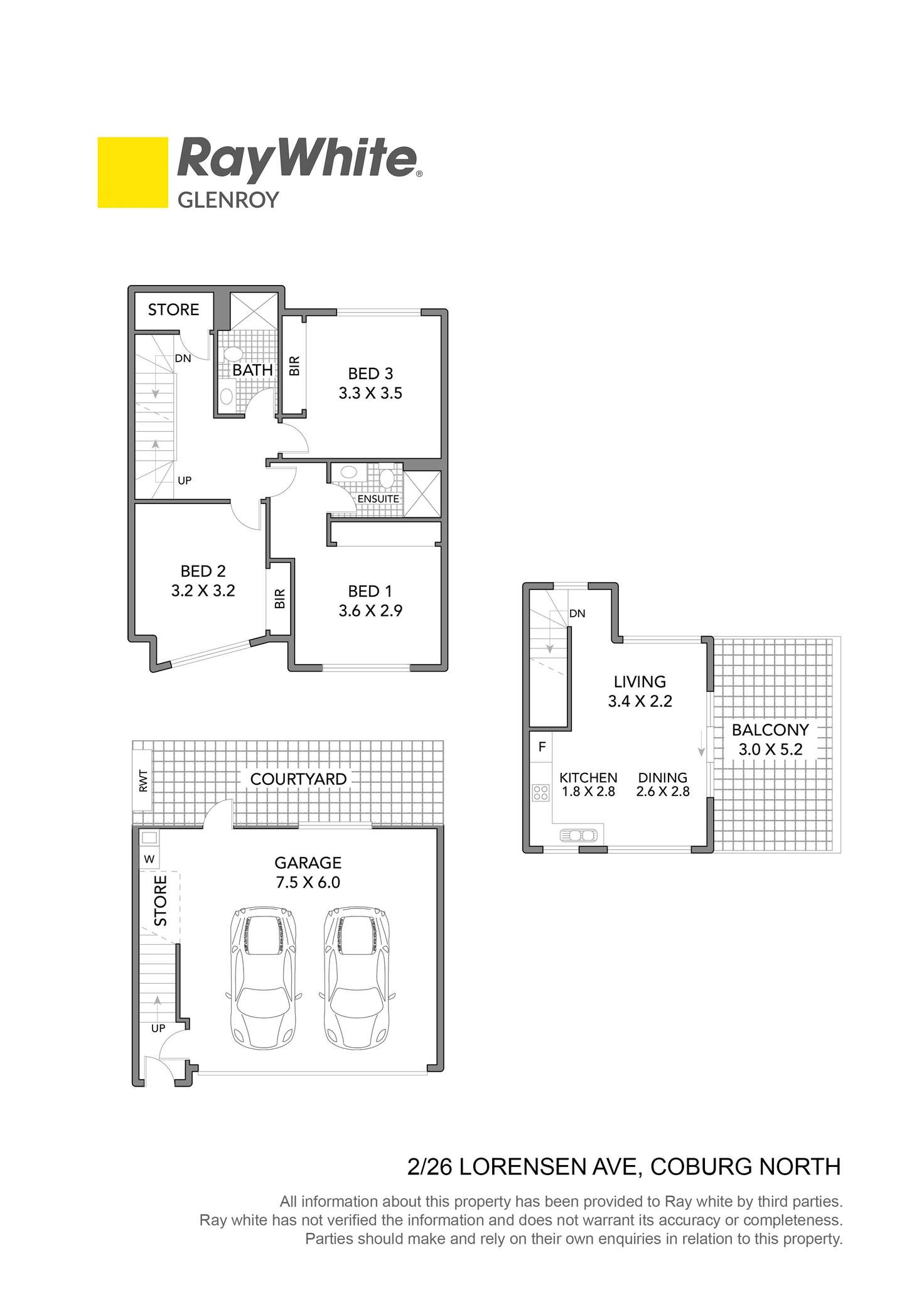 Floorplan of Homely townhouse listing, 2/26 Lorensen Avenue, Coburg North VIC 3058