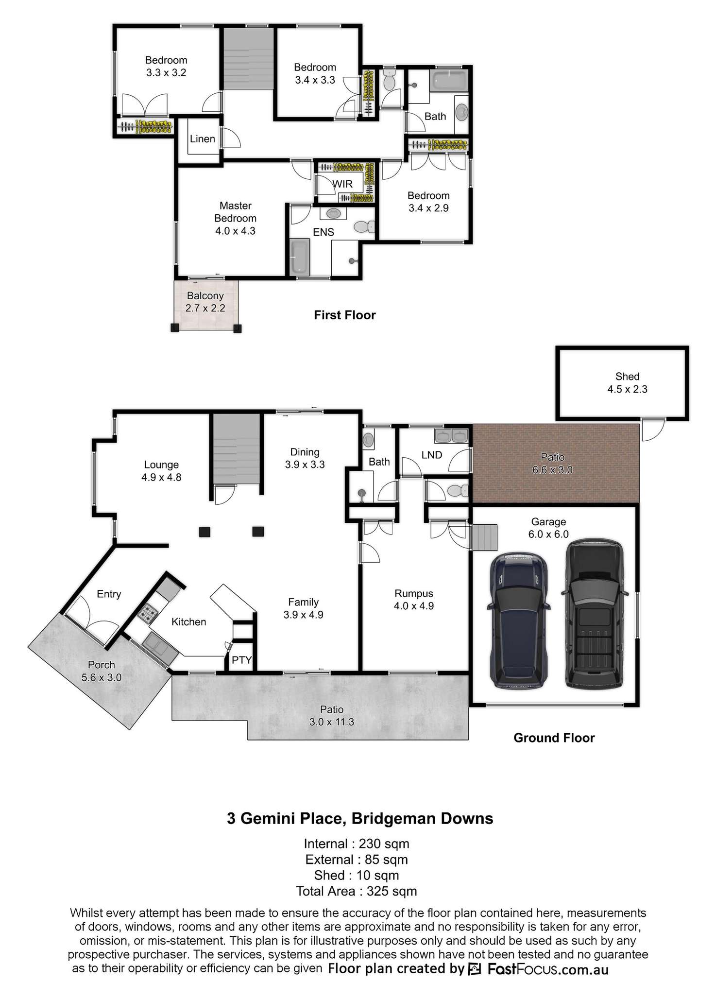 Floorplan of Homely house listing, 3 Gemini Place, Bridgeman Downs QLD 4035
