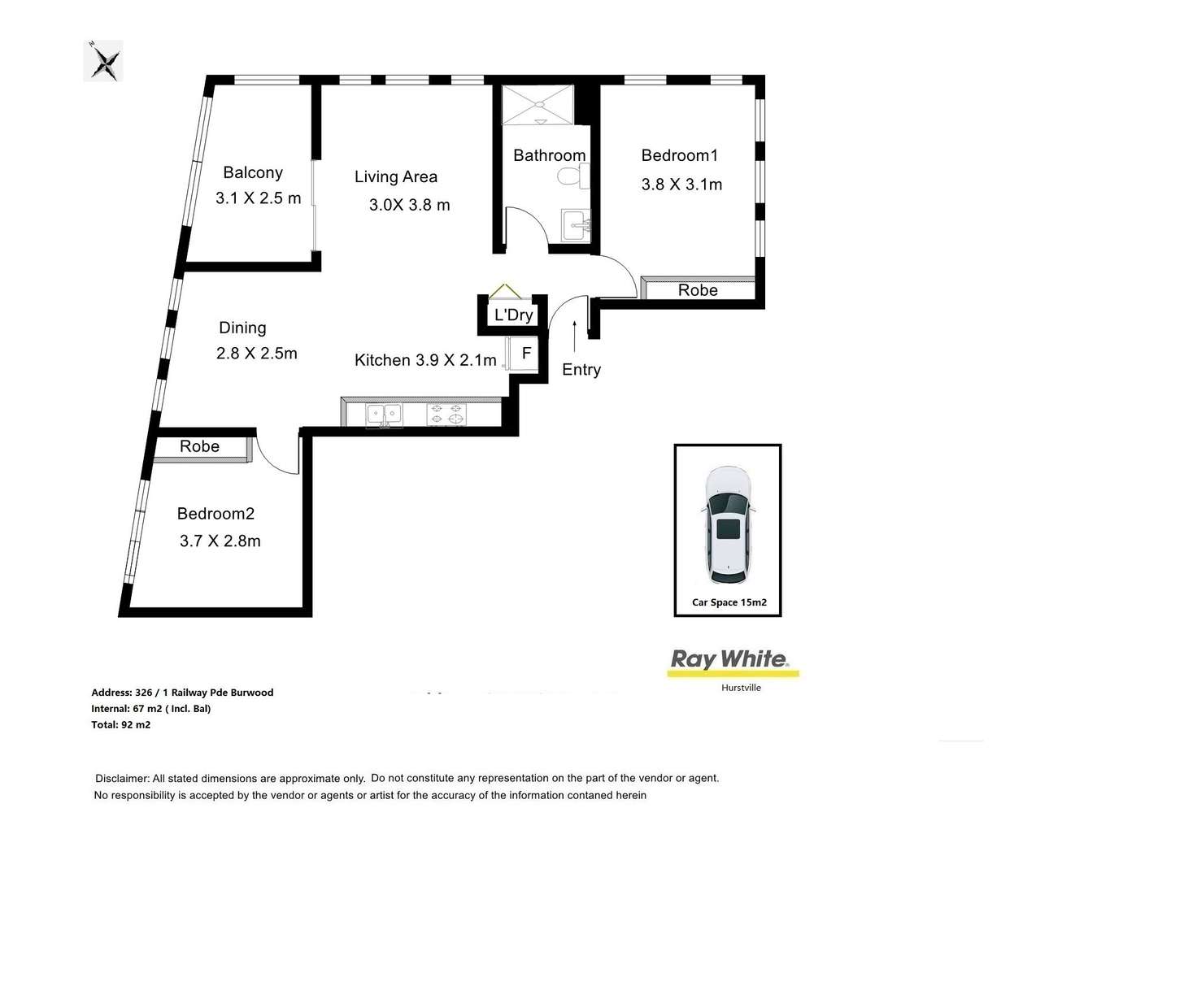 Floorplan of Homely unit listing, 326/1 Railway Parade, Burwood NSW 2134