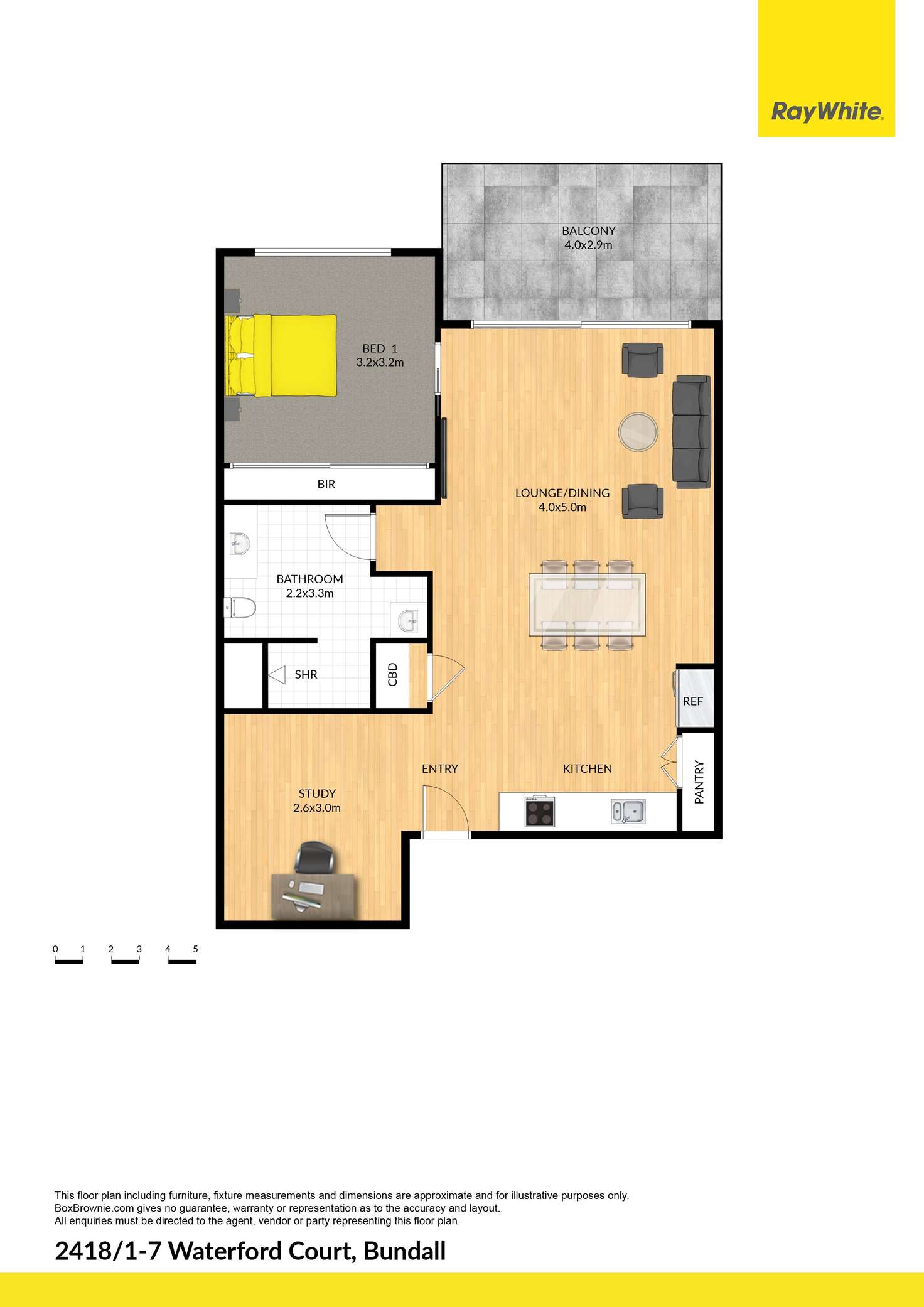 Floorplan of Homely apartment listing, 2418/1-7 Waterford Court, Bundall QLD 4217
