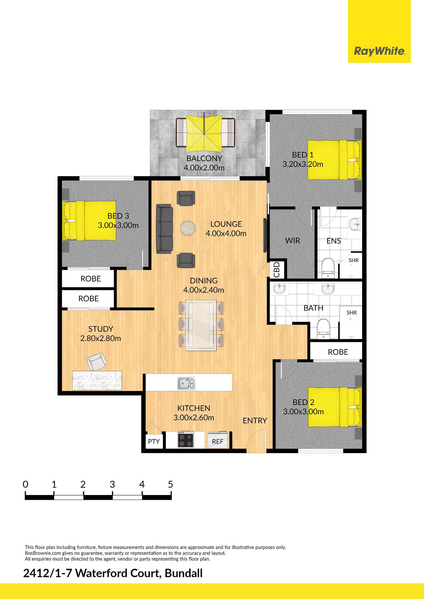 Floorplan of Homely apartment listing, 2412/1-7 Waterford Court, Bundall QLD 4217