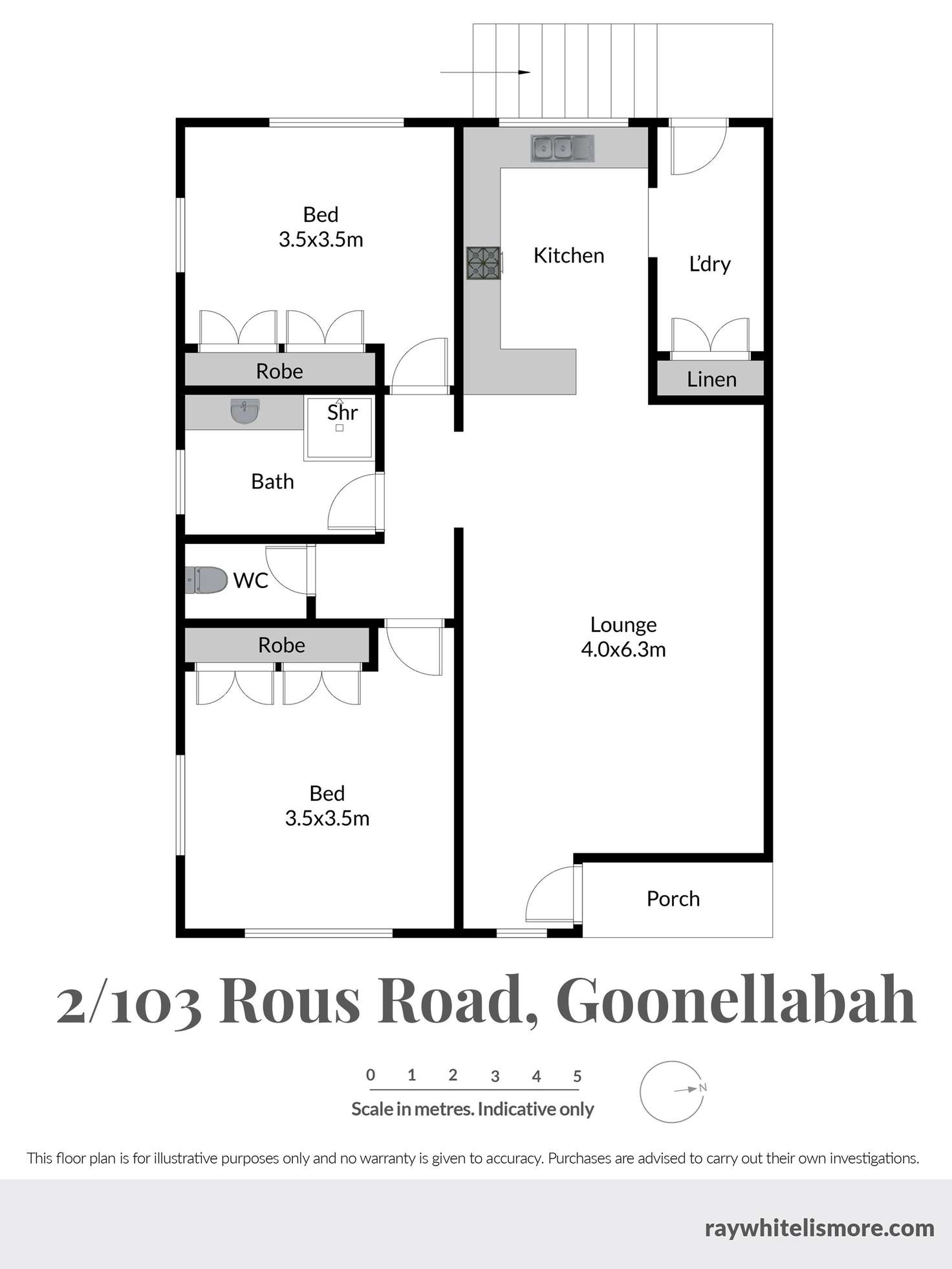 Floorplan of Homely unit listing, 2/103 Rous Road, Goonellabah NSW 2480