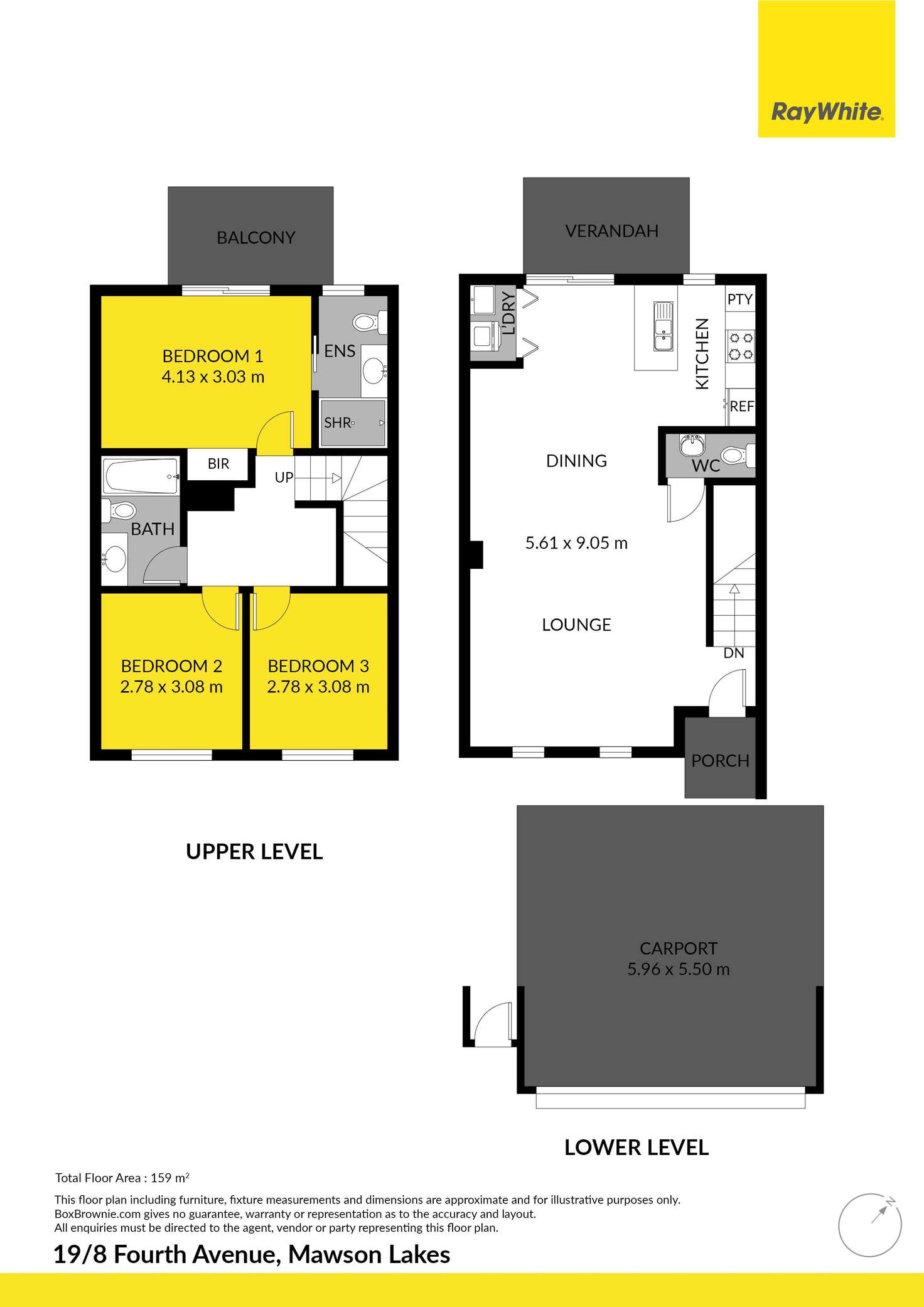 Floorplan of Homely townhouse listing, 19/8 Fourth Avenue, Mawson Lakes SA 5095