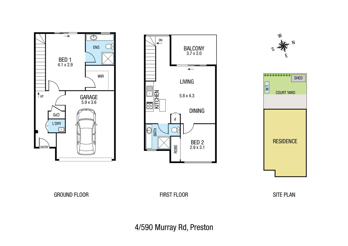 Floorplan of Homely townhouse listing, 4/590 Murray Road, Preston VIC 3072