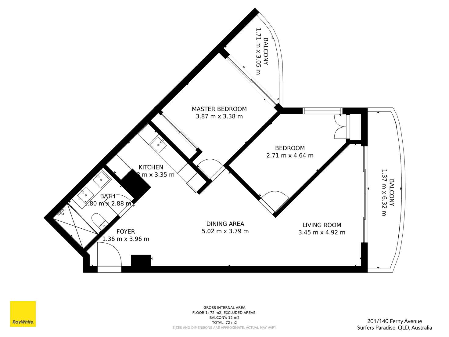 Floorplan of Homely unit listing, 201/140 Ferny Avenue, Surfers Paradise QLD 4217
