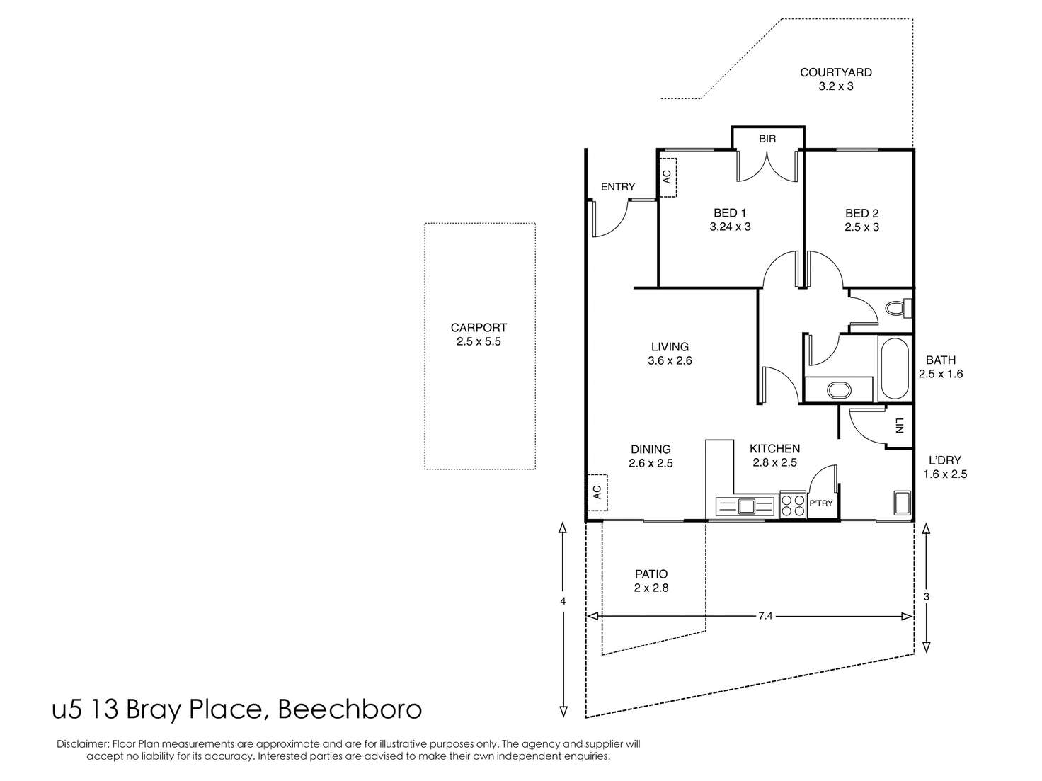 Floorplan of Homely villa listing, 5/13 Bray Place, Beechboro WA 6063