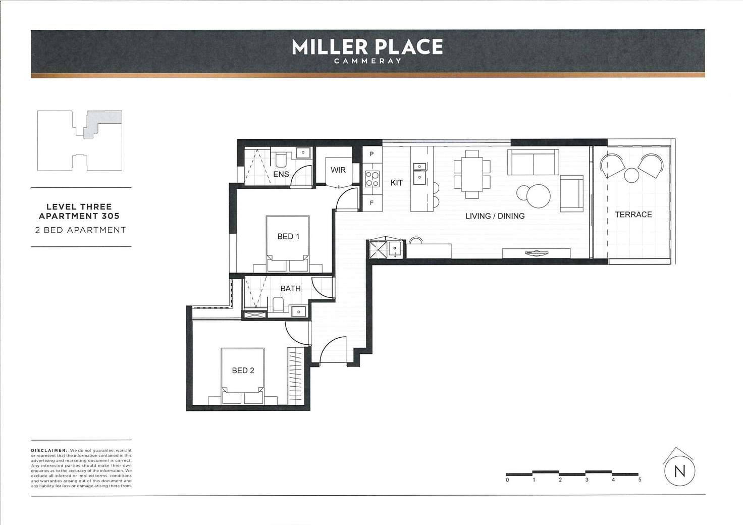 Floorplan of Homely apartment listing, 305/467 Miller Street, Cammeray NSW 2062