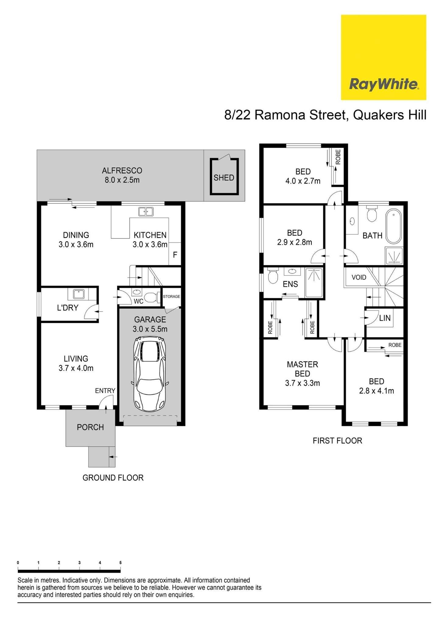 Floorplan of Homely townhouse listing, 8/22 Ramona Street, Quakers Hill NSW 2763