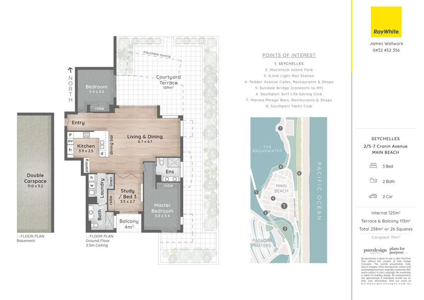 Floorplan of Homely apartment listing, 2/5-7 Cronin Avenue, Main Beach QLD 4217