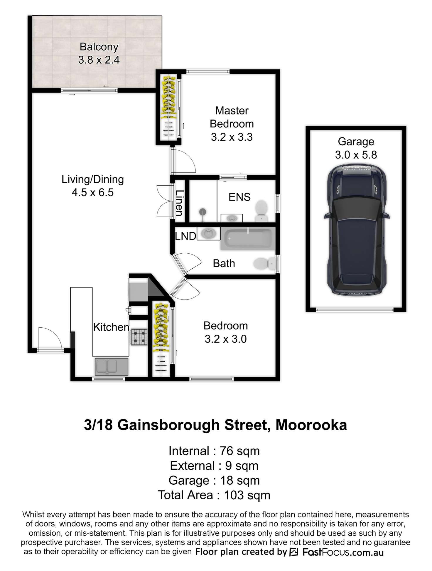 Floorplan of Homely unit listing, 3/18 Gainsborough Street, Moorooka QLD 4105