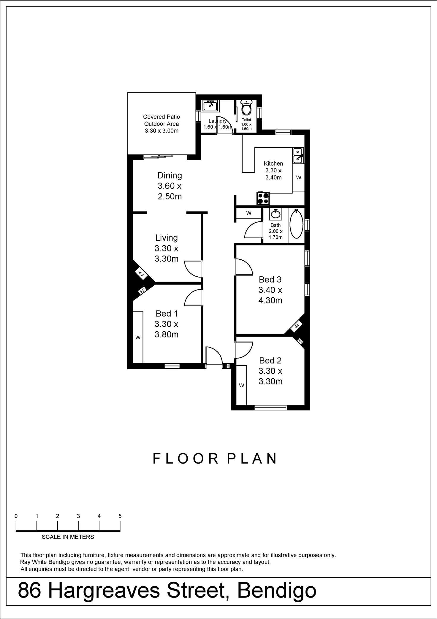 Floorplan of Homely house listing, 86 Hargreaves Street, Bendigo VIC 3550