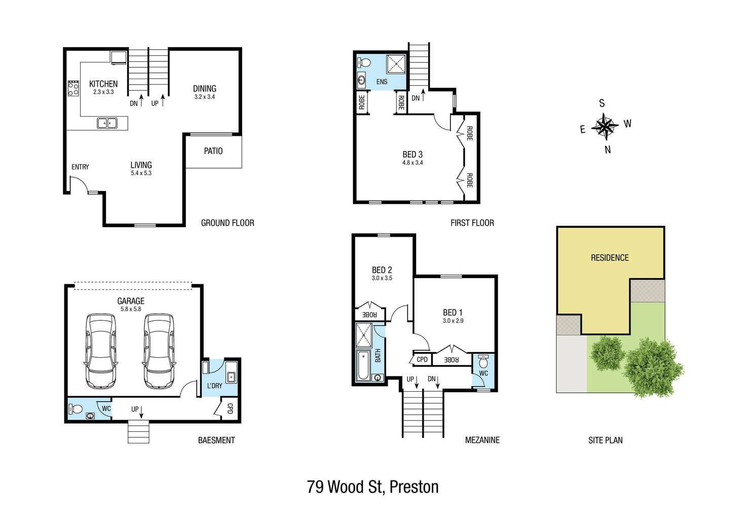 Floorplan of Homely townhouse listing, 79 Wood Street, Preston VIC 3072