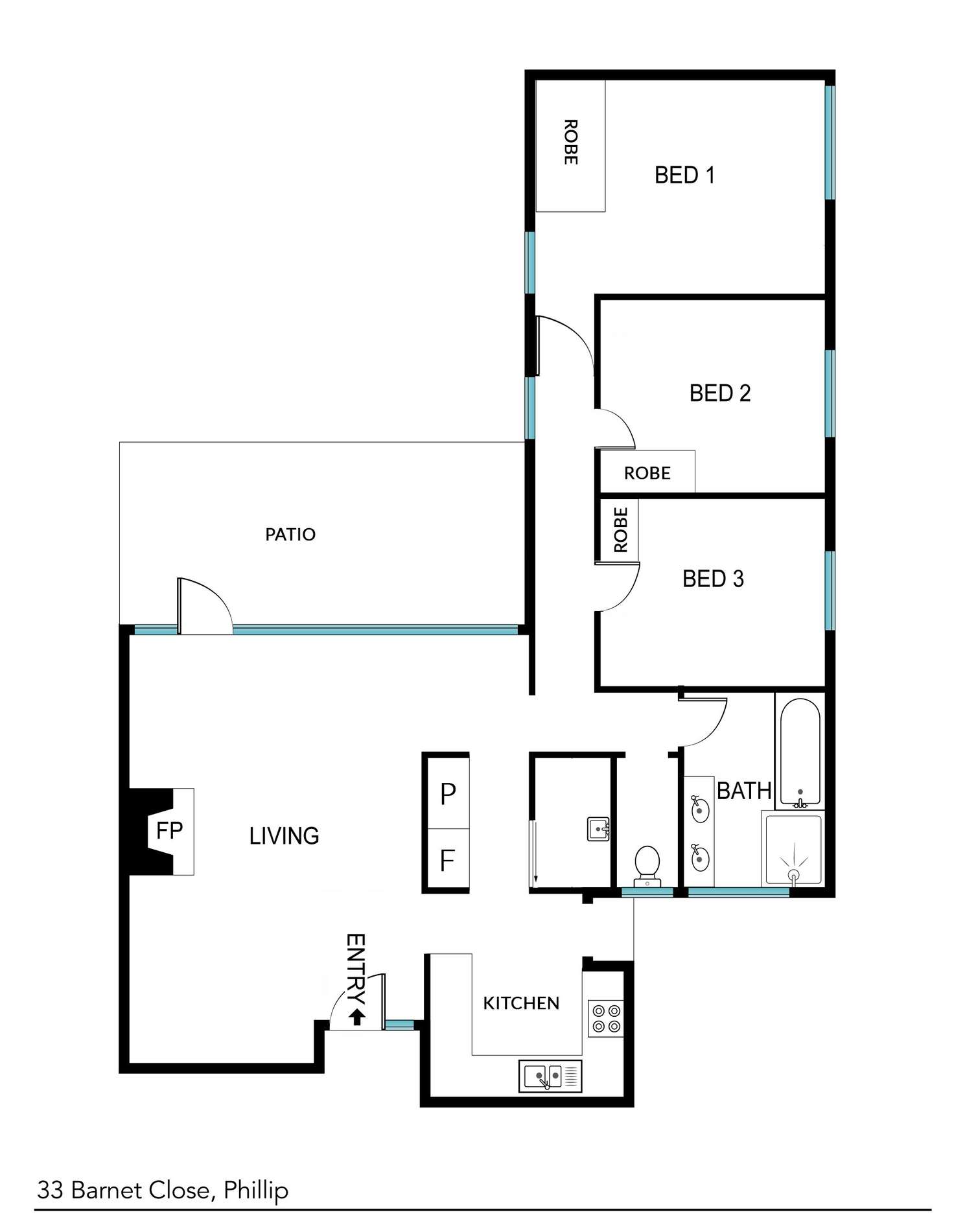 Floorplan of Homely house listing, 33 Barnet Close, Phillip ACT 2606