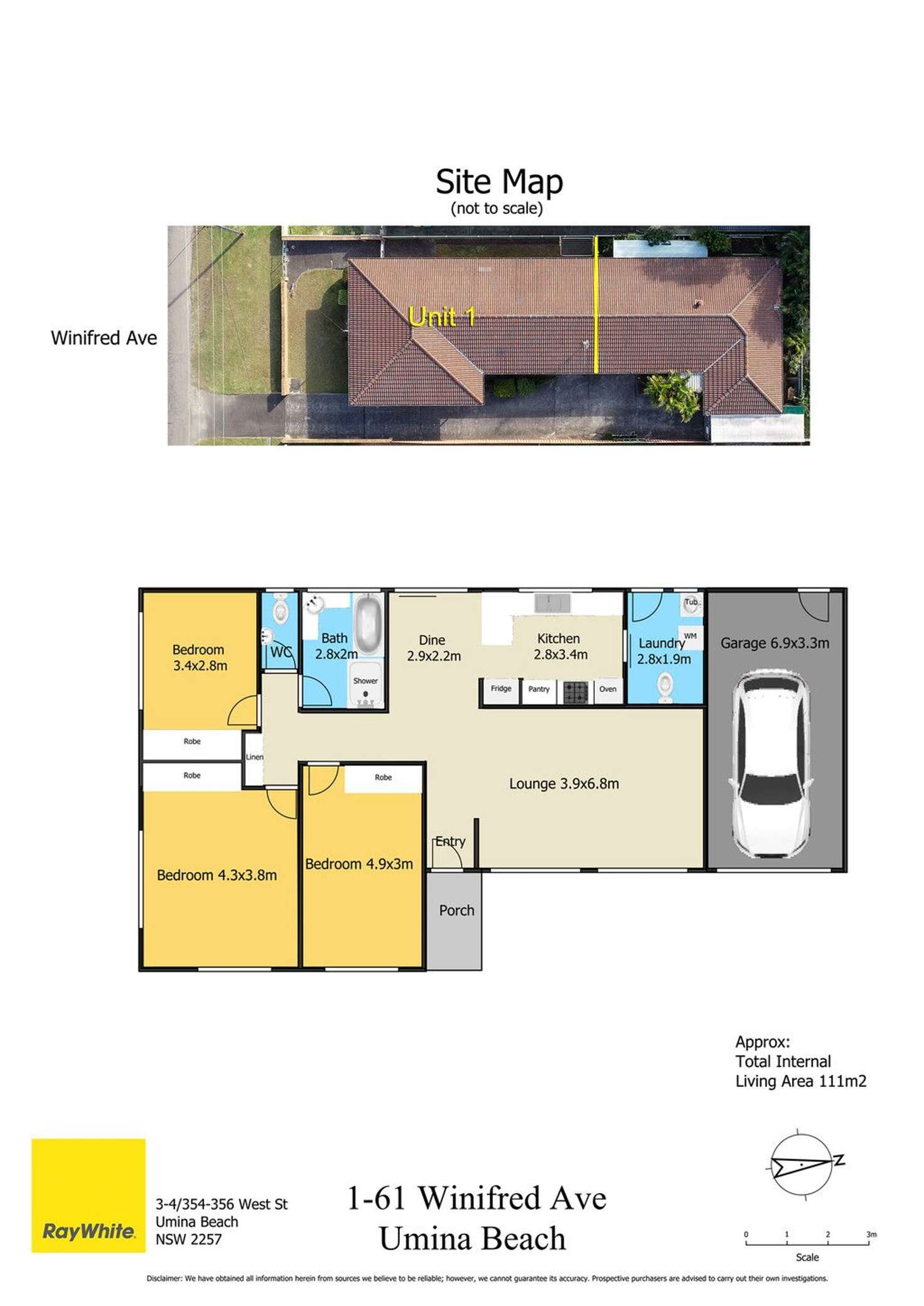 Floorplan of Homely townhouse listing, 1/61 Winifred Avenue, Umina Beach NSW 2257