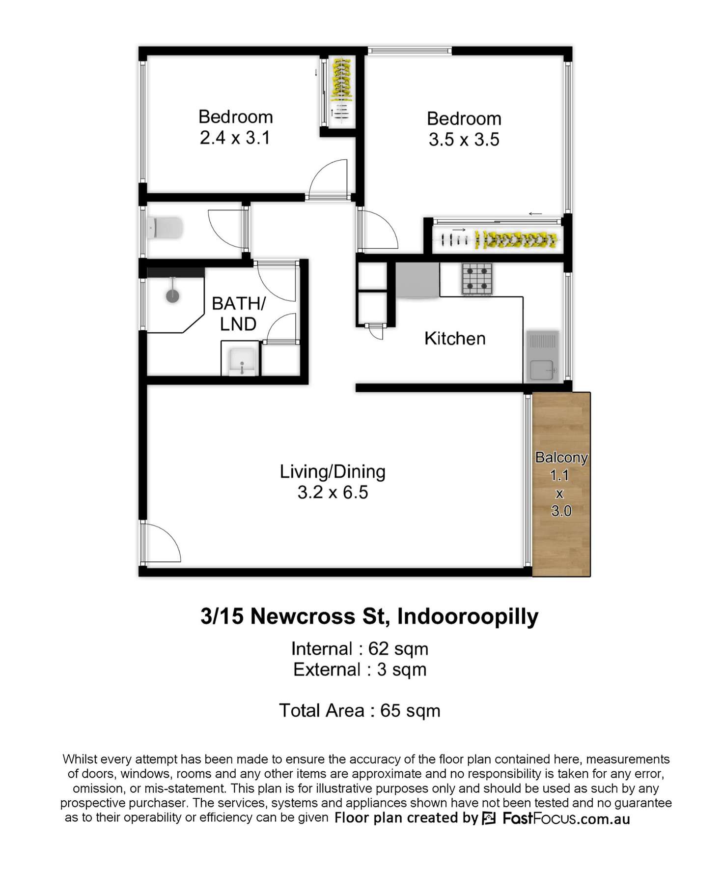 Floorplan of Homely unit listing, 3/15 Newcross Street, Indooroopilly QLD 4068