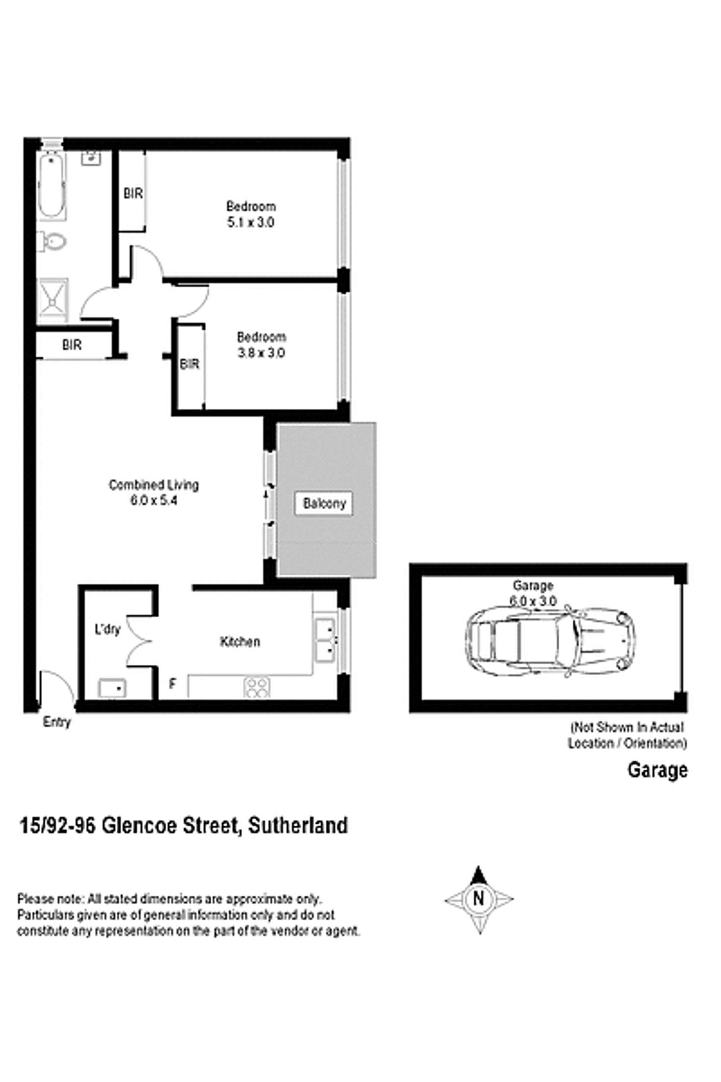 Floorplan of Homely unit listing, 15/92-96 Glencoe Street, Sutherland NSW 2232