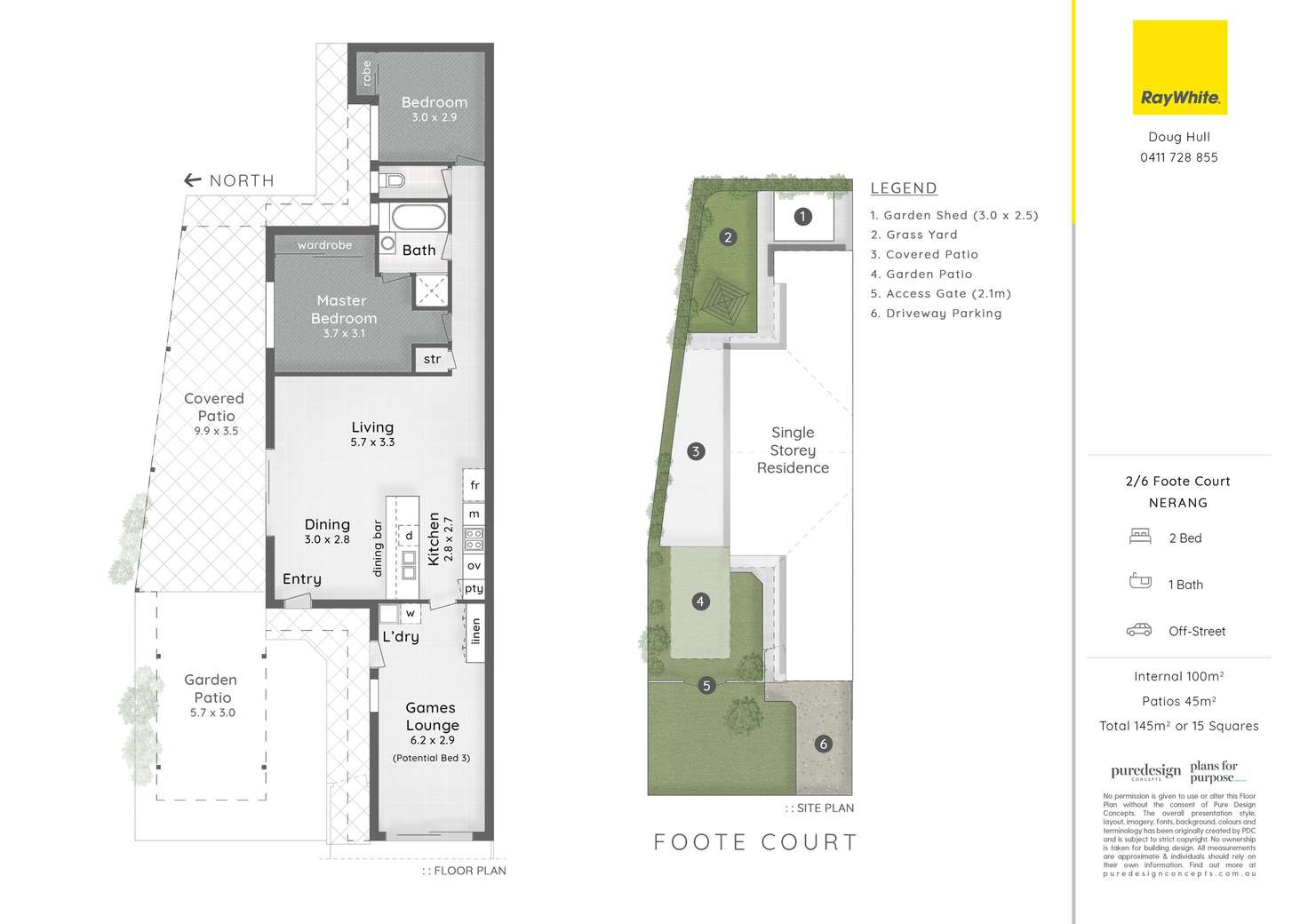 Floorplan of Homely semiDetached listing, 2/6 Foote Court, Nerang QLD 4211