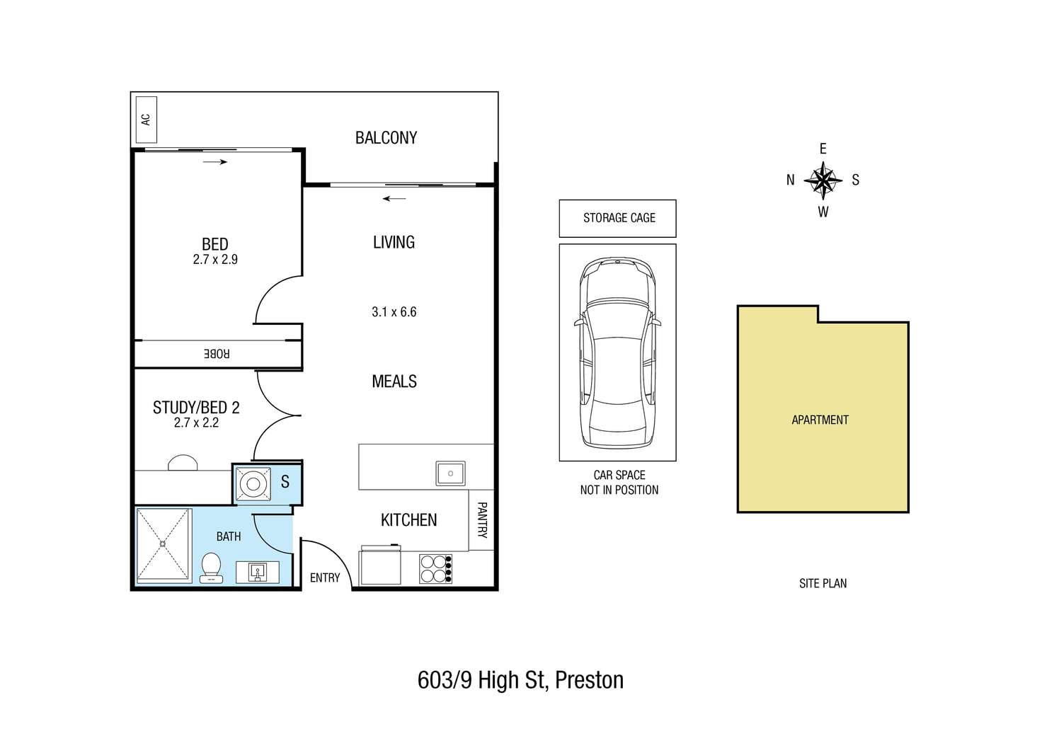 Floorplan of Homely apartment listing, 603/9 High Street, Preston VIC 3072