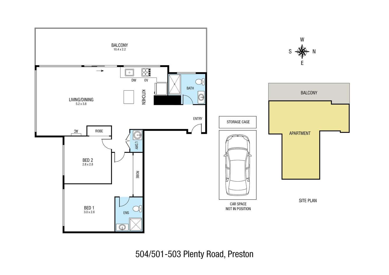 Floorplan of Homely apartment listing, 504/501-503 Plenty Road, Preston VIC 3072