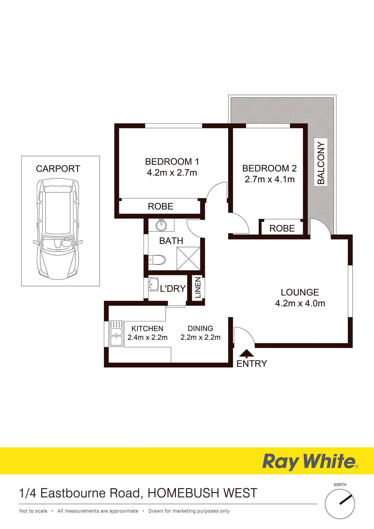 Floorplan of Homely unit listing, 1/4 Eastbourne Road, Homebush West NSW 2140