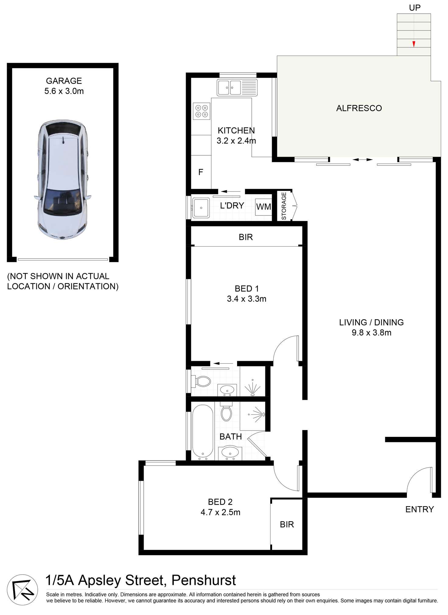 Floorplan of Homely unit listing, 1/5a-7 Apsley Street, Penshurst NSW 2222