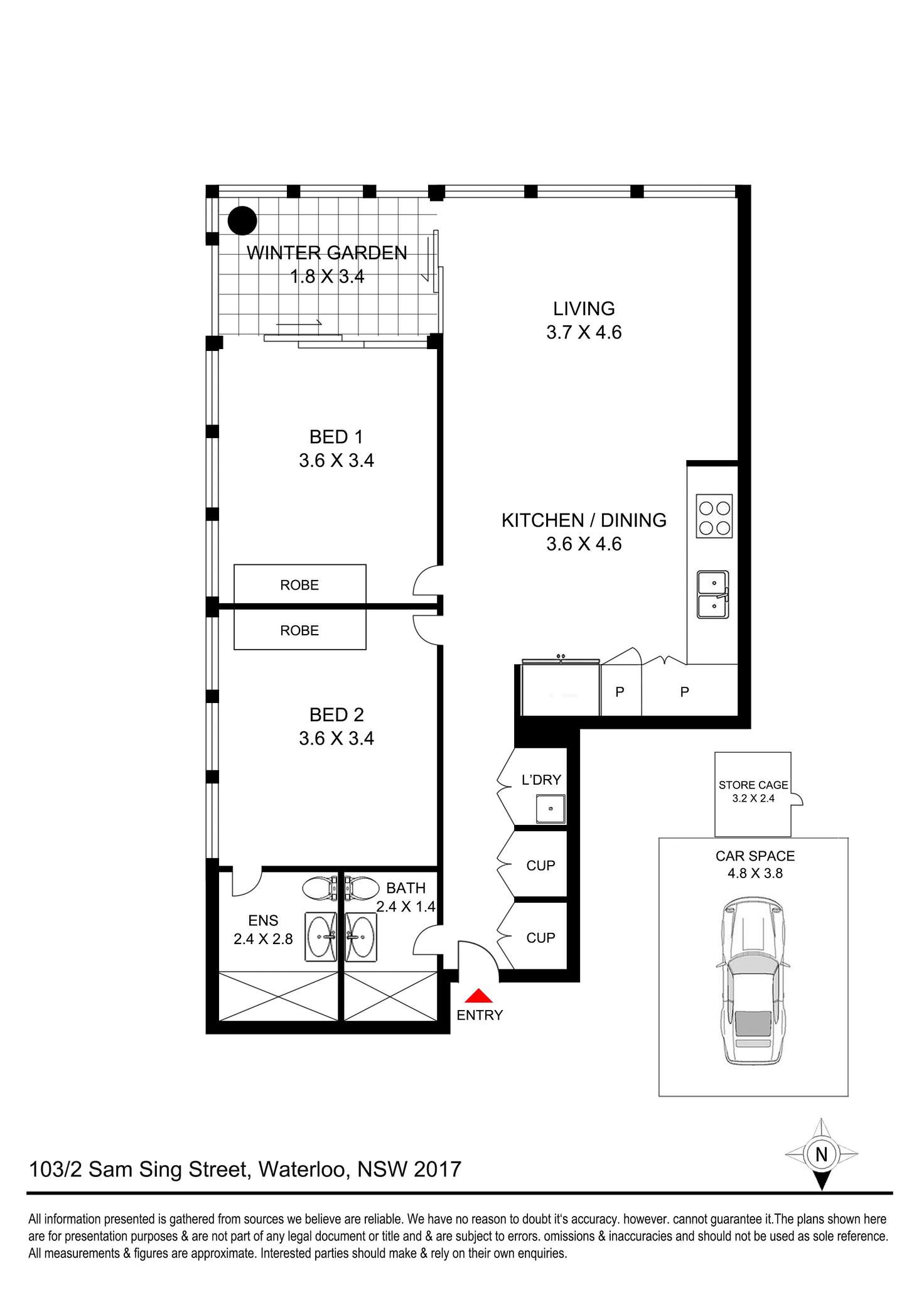 Floorplan of Homely apartment listing, 103/2 Sam Sing Street, Waterloo NSW 2017