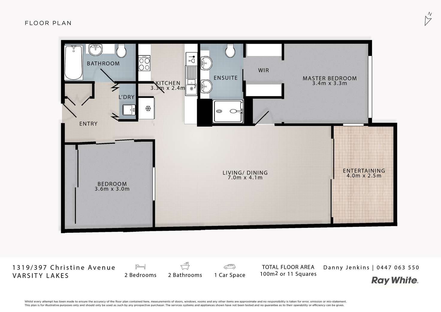 Floorplan of Homely apartment listing, 1319/397 Christine Avenue, Varsity Lakes QLD 4227