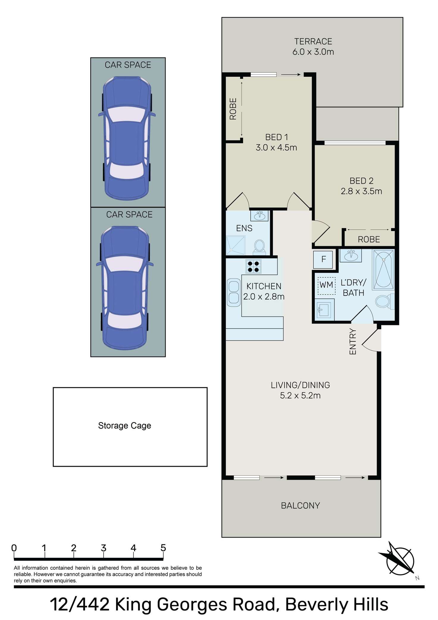 Floorplan of Homely apartment listing, 12/442 King Georges Road, Beverly Hills NSW 2209