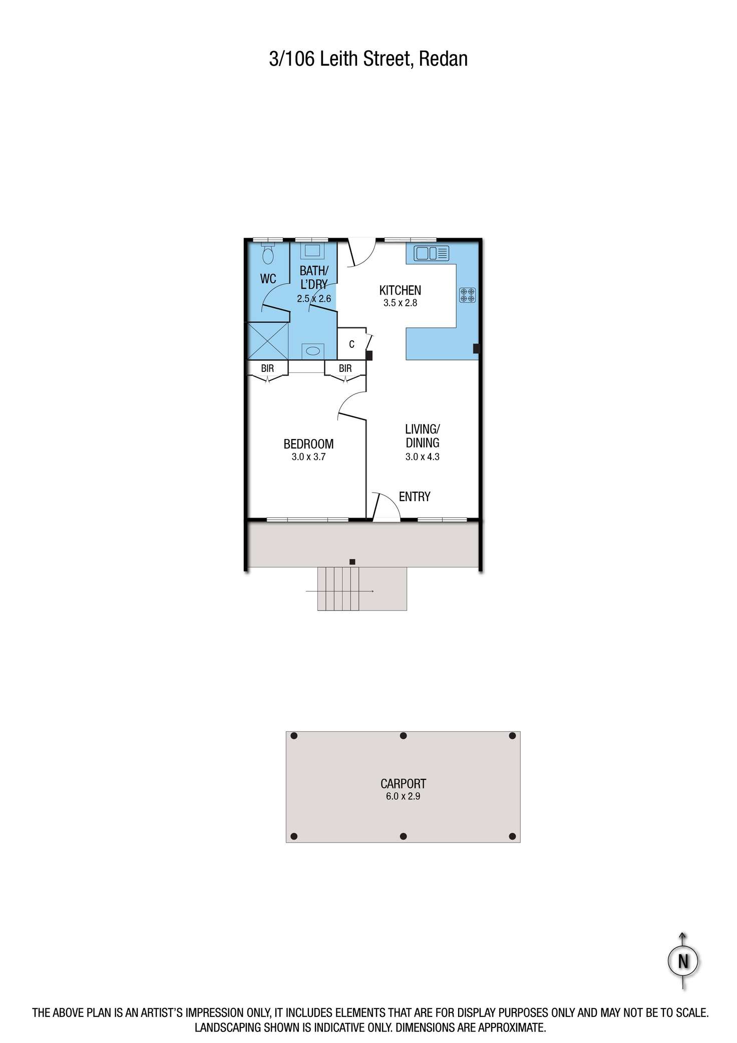 Floorplan of Homely unit listing, 3/106 Leith Street, Redan VIC 3350