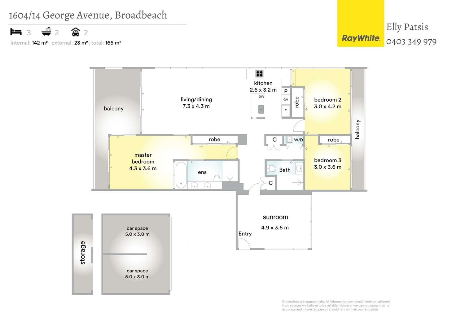 Floorplan of Homely apartment listing, 1604 Ultra 14 George Avenue, Broadbeach QLD 4218