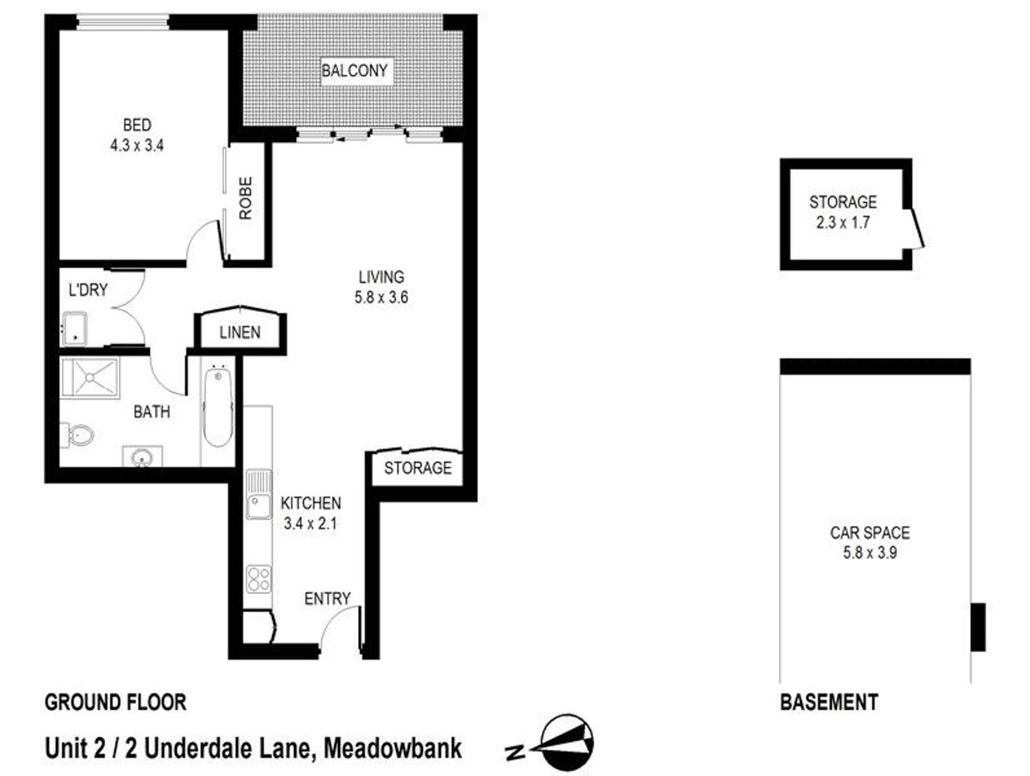 Floorplan of Homely apartment listing, 2/2 Underdale Lane, Meadowbank NSW 2114