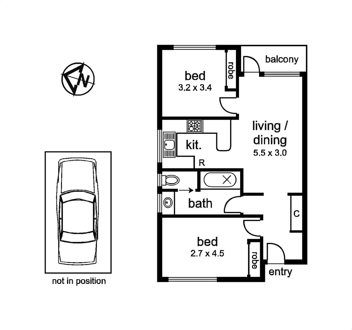 Floorplan of Homely unit listing, 3/560 Pascoe Vale Road, Pascoe Vale VIC 3044