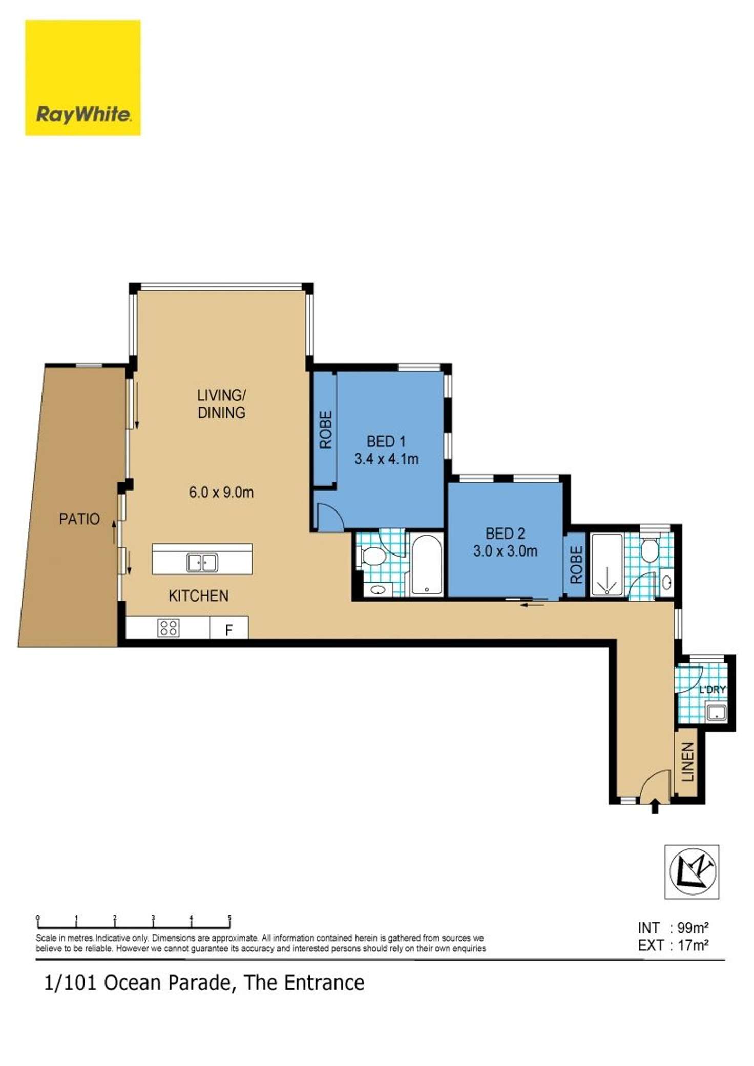 Floorplan of Homely apartment listing, 1/101-103 Ocean Parade, The Entrance NSW 2261