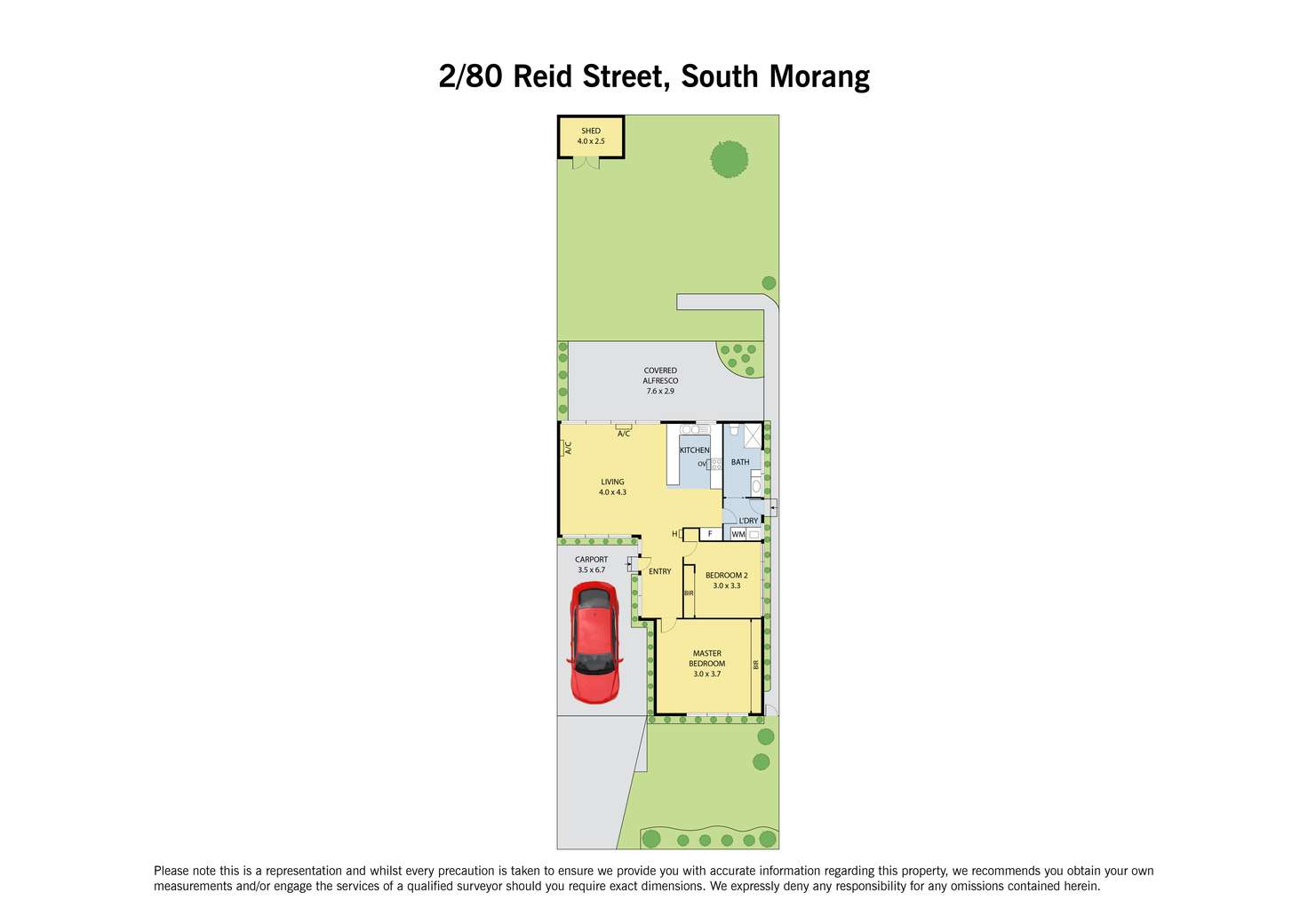 Floorplan of Homely unit listing, 2/80 Reid Street, South Morang VIC 3752