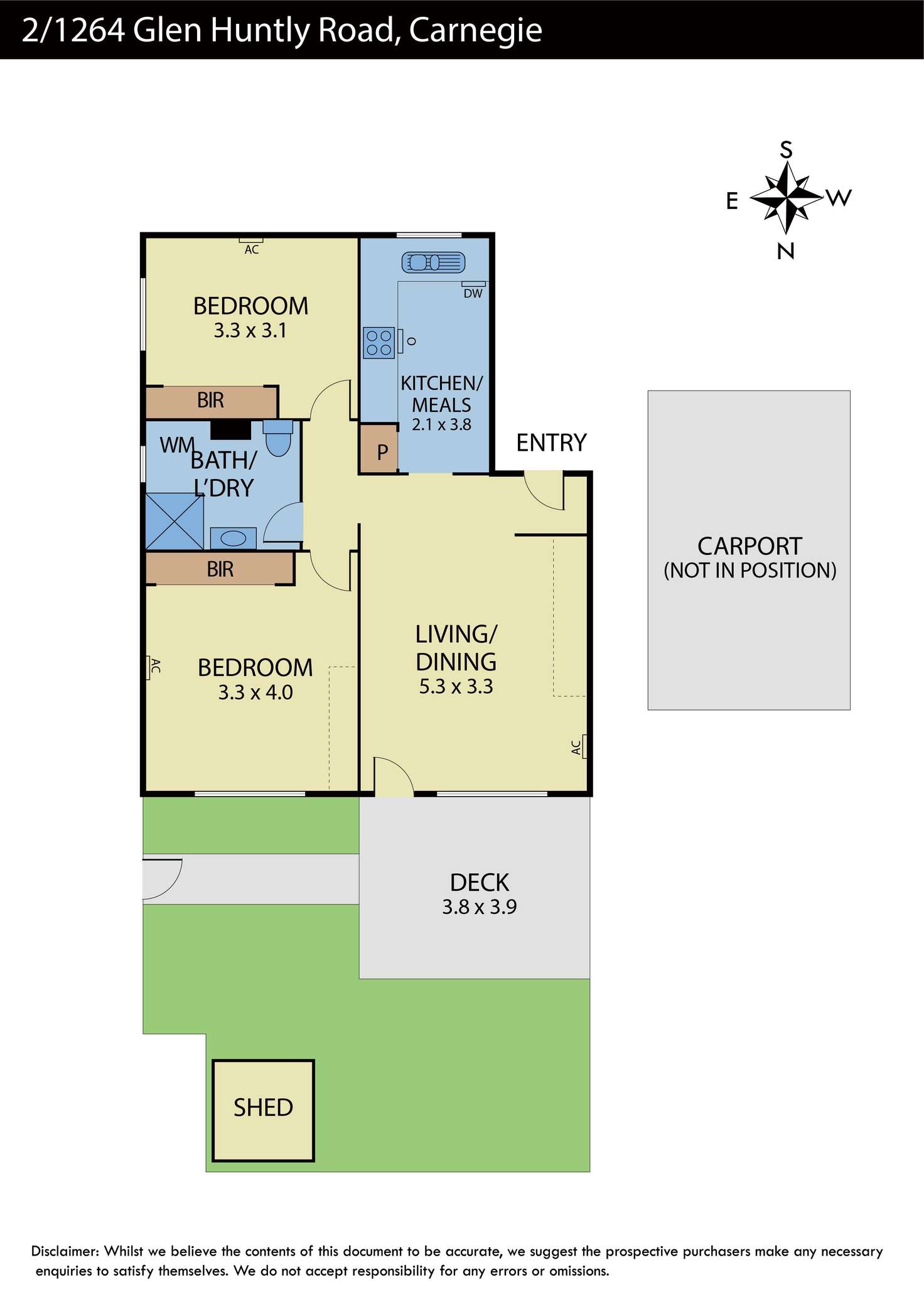 Floorplan of Homely apartment listing, 2/1264 Glen Huntly Road, Carnegie VIC 3163