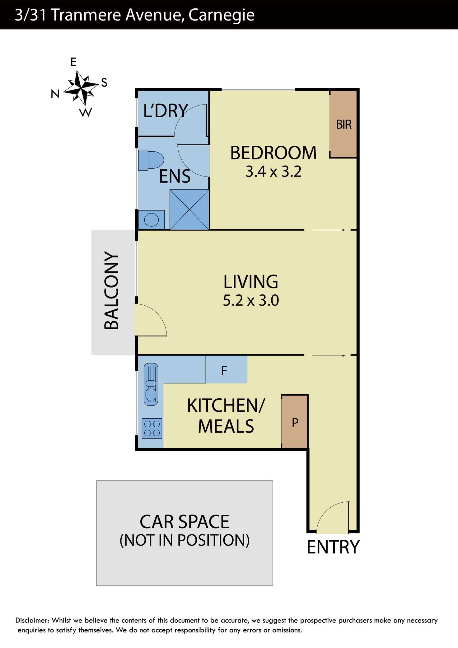 Floorplan of Homely apartment listing, 3/31 Tranmere Avenue, Carnegie VIC 3163