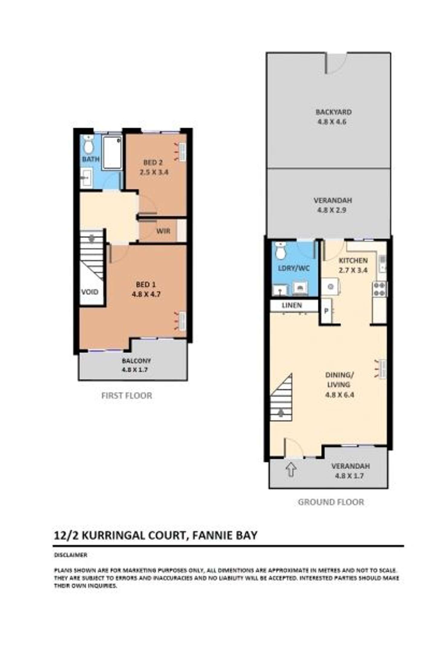 Floorplan of Homely townhouse listing, 12/2 Kurringal Court, Fannie Bay NT 820