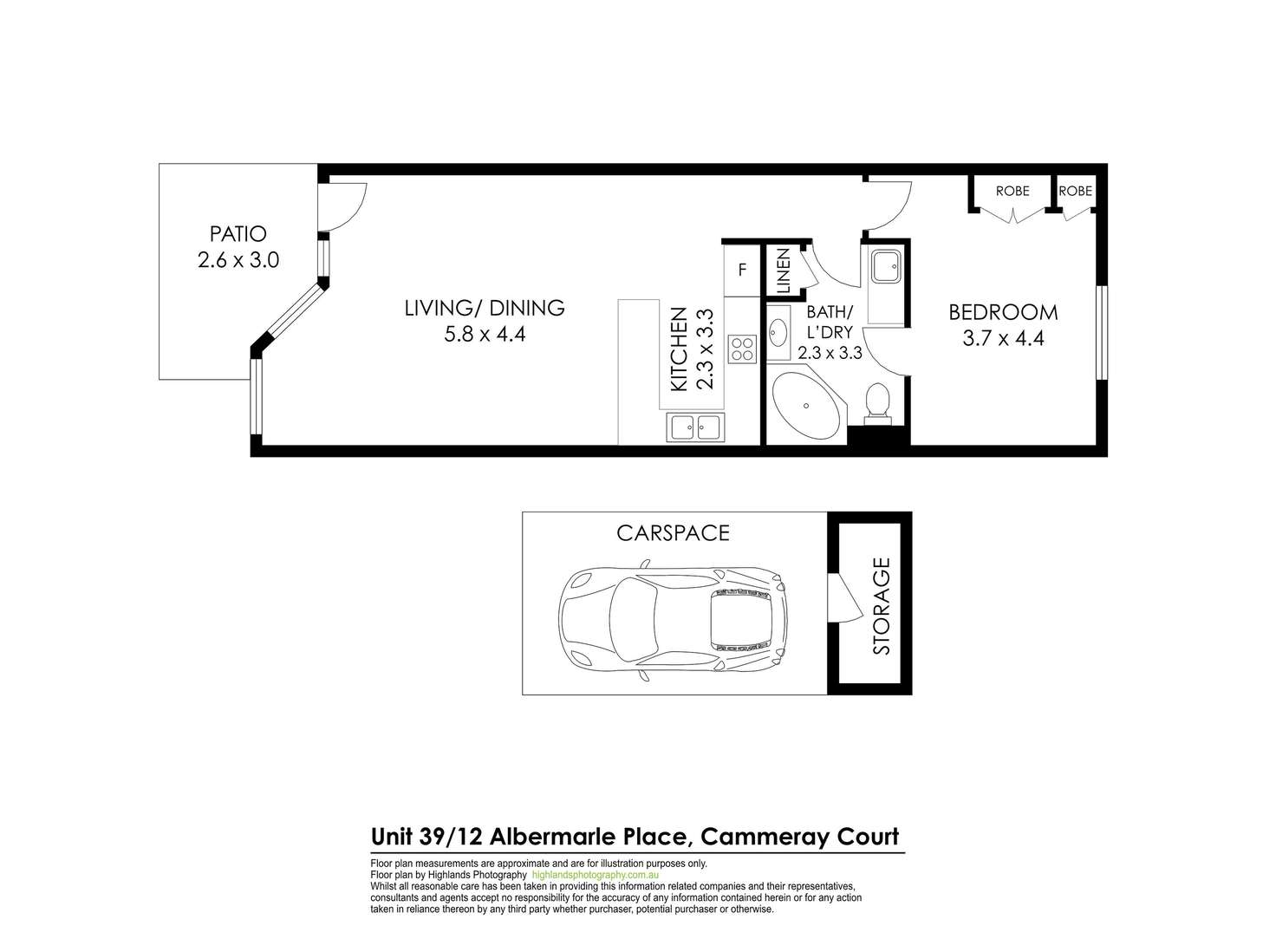 Floorplan of Homely apartment listing, 39/12 Albermarle Place, Phillip ACT 2606