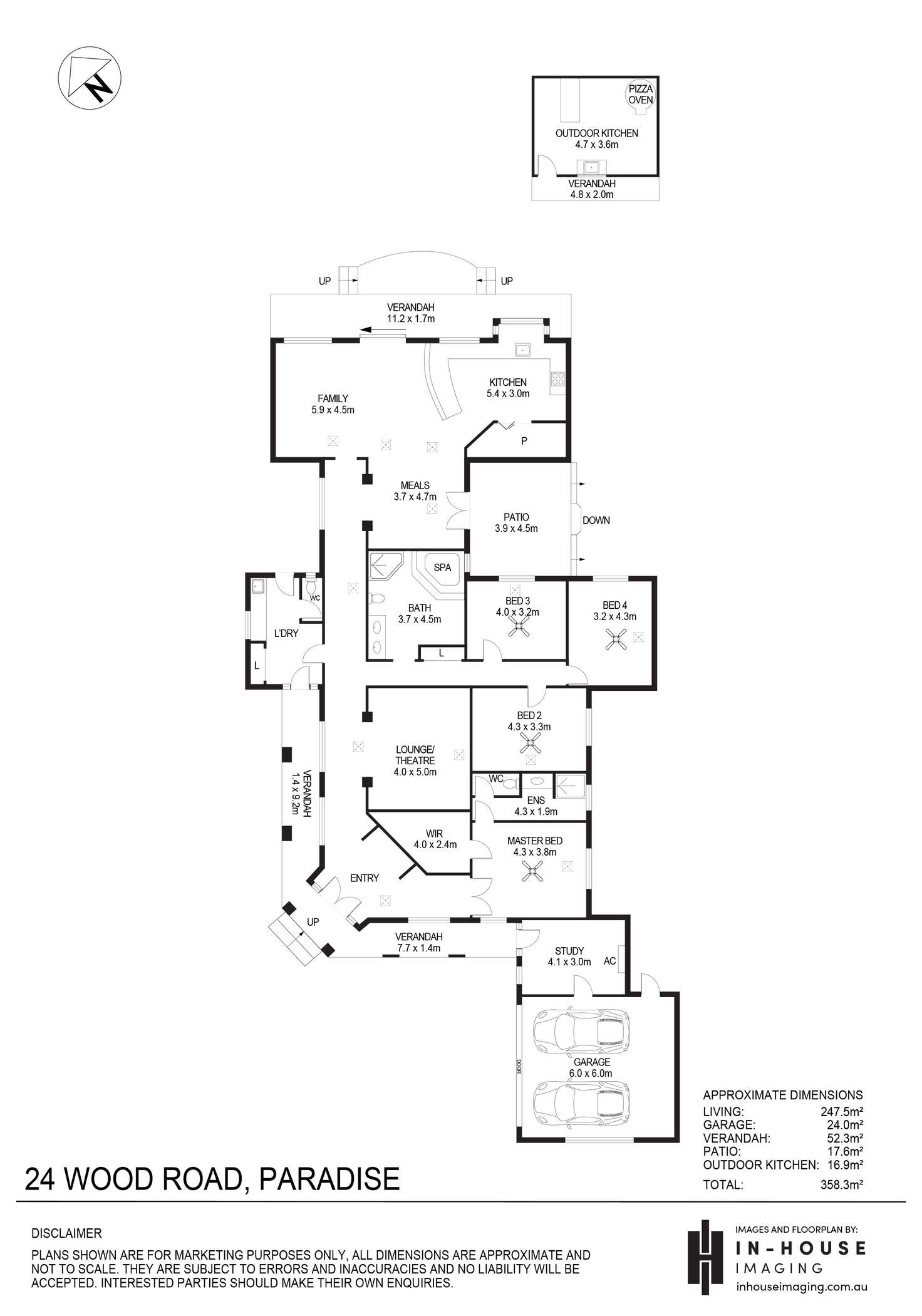 Floorplan of Homely house listing, 24 Wood Road, Paradise SA 5075
