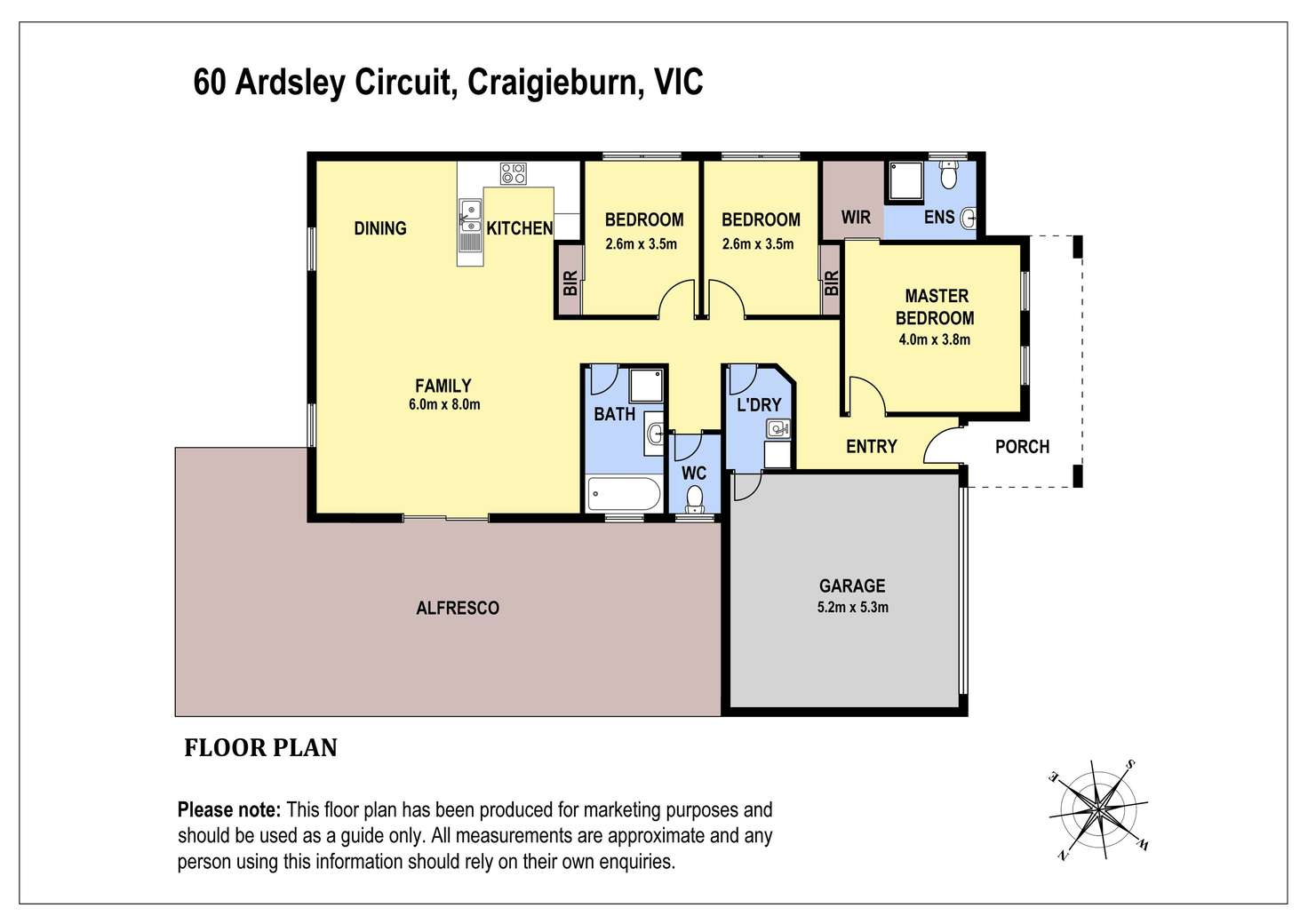 Floorplan of Homely house listing, 60 Ardsley Circuit, Craigieburn VIC 3064