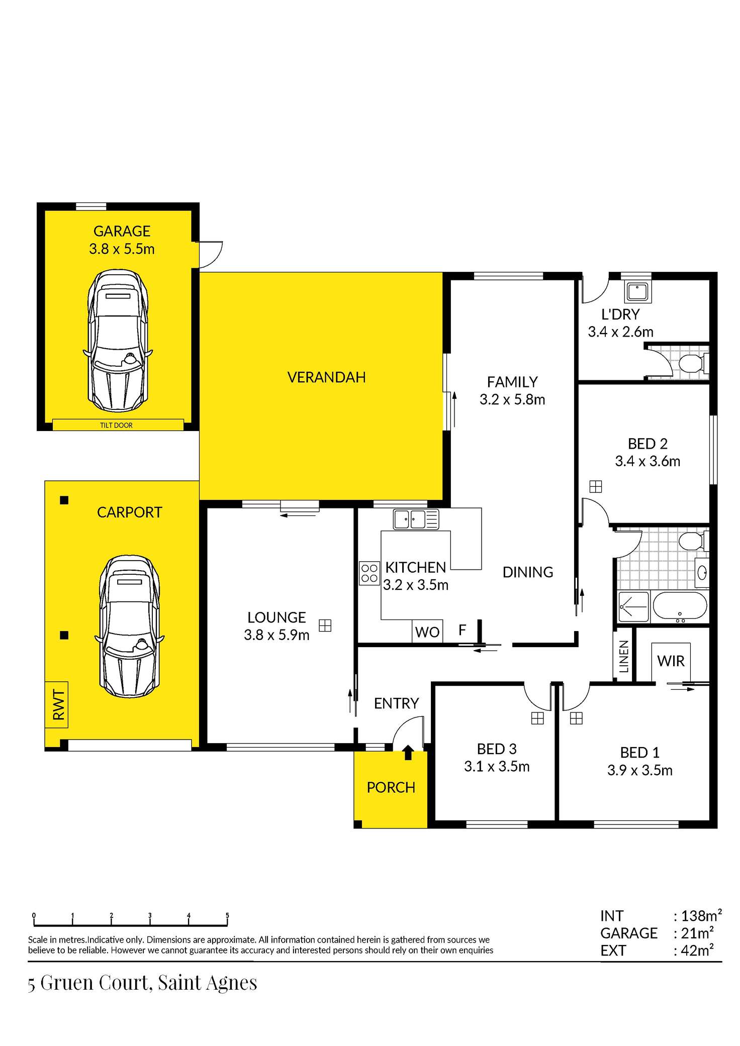 Floorplan of Homely house listing, 5 Gruen Court, St Agnes SA 5097