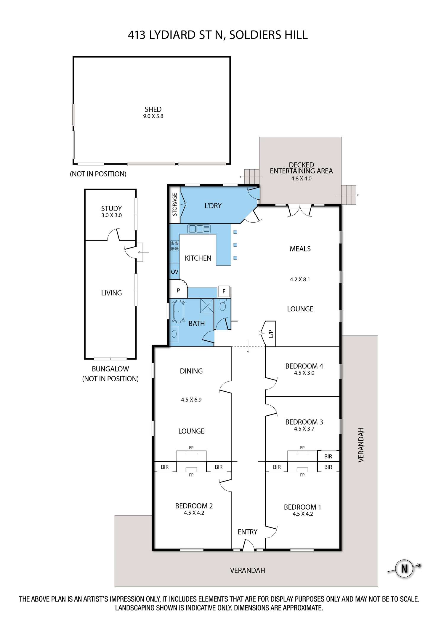 Floorplan of Homely house listing, 413 Lydiard Street North, Soldiers Hill VIC 3350