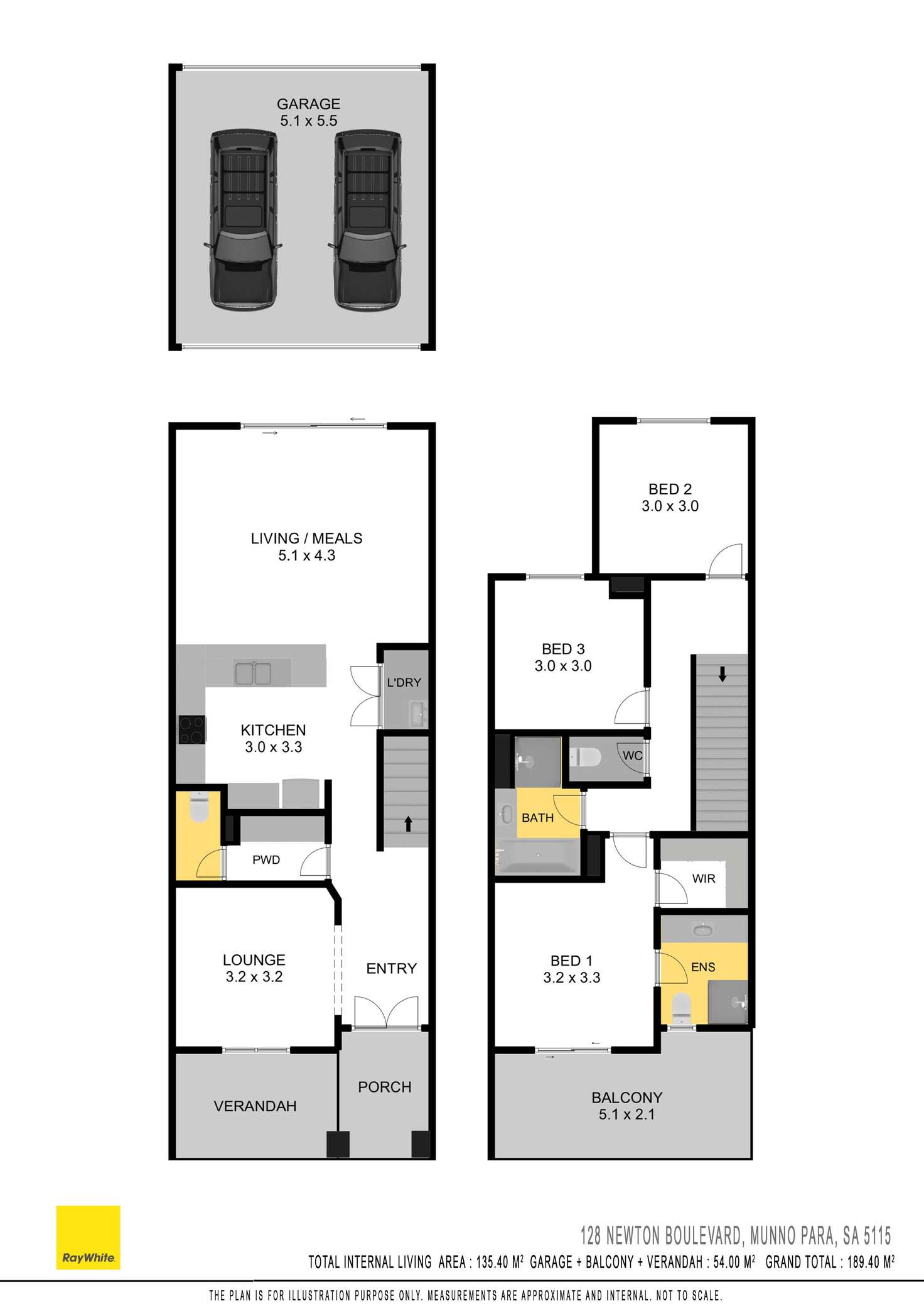 Floorplan of Homely house listing, 128 Newton Boulevard, Munno Para SA 5115