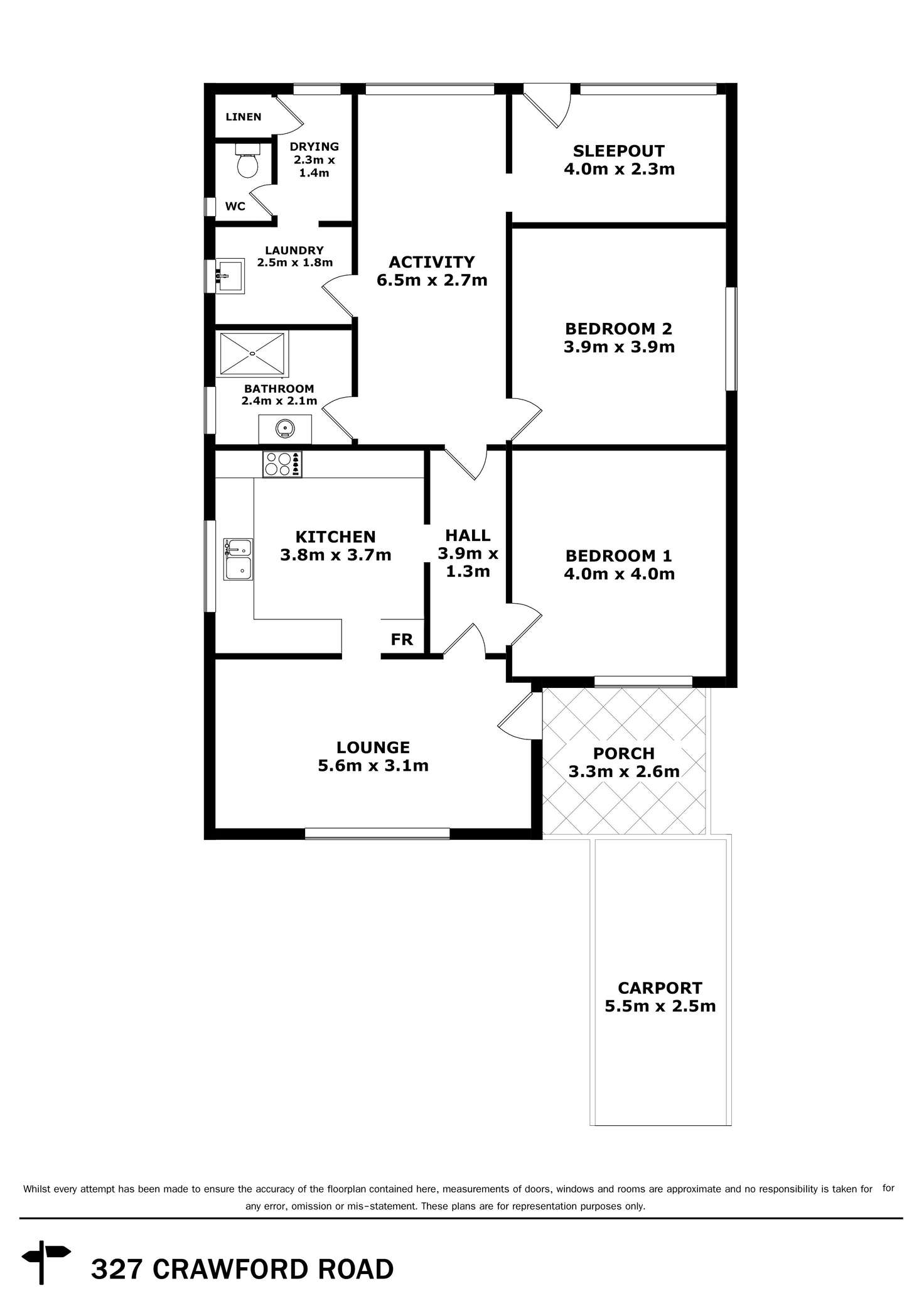 Floorplan of Homely house listing, 327 Crawford Road, Inglewood WA 6052