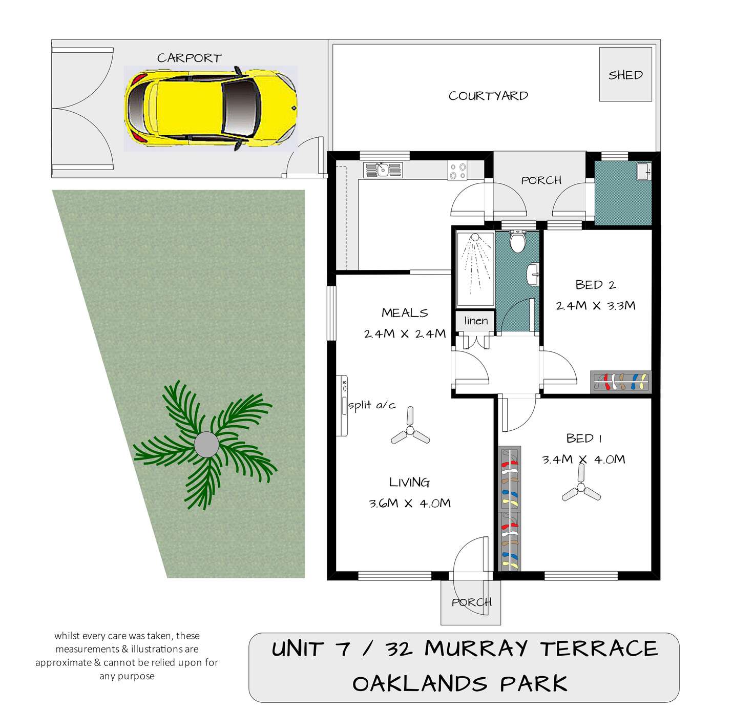 Floorplan of Homely unit listing, 7/32 Murray Terrace, Oaklands Park SA 5046