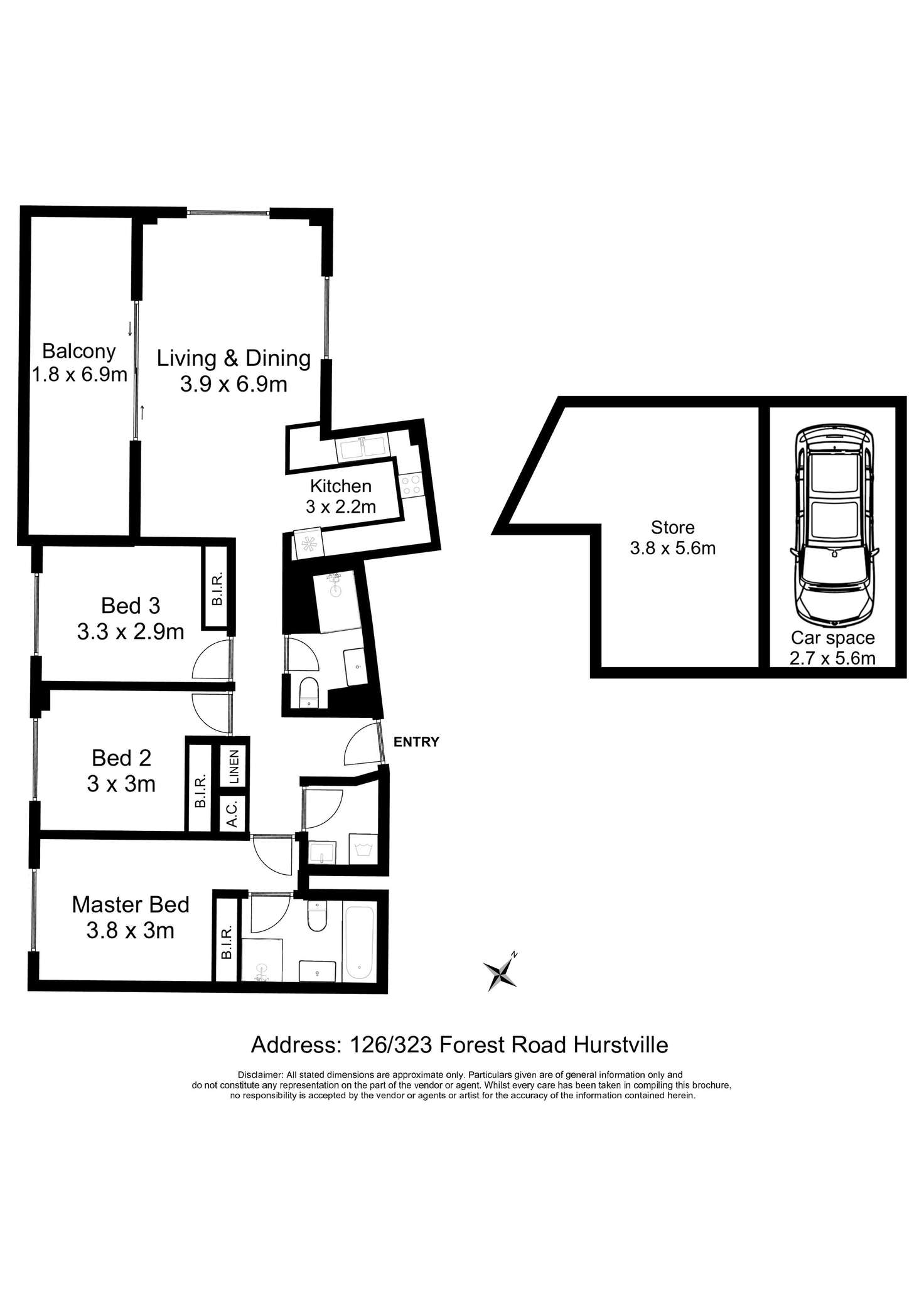Floorplan of Homely unit listing, 126/323 Forest Road, Hurstville NSW 2220