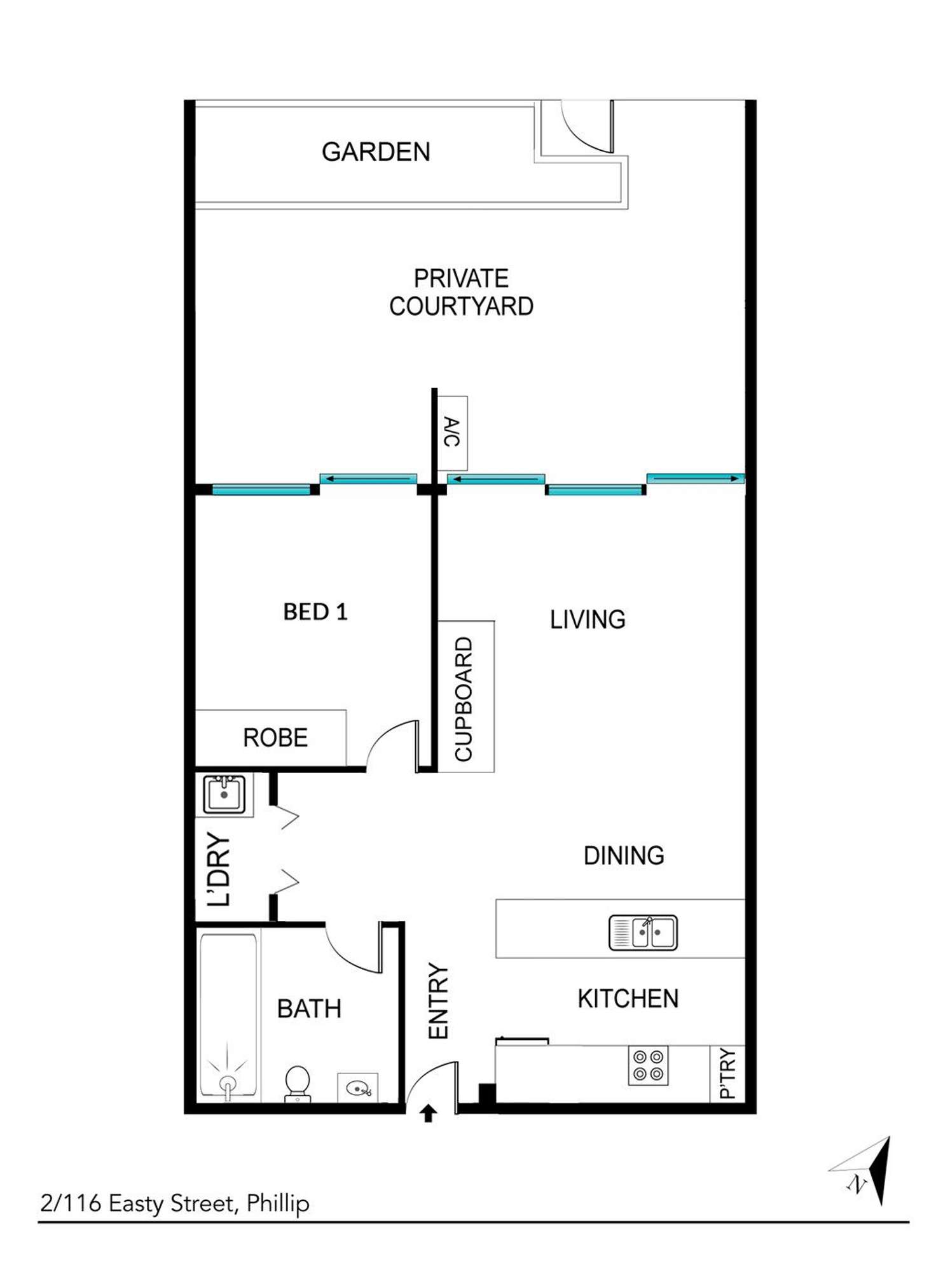 Floorplan of Homely apartment listing, 2/116 Easty Street, Phillip ACT 2606