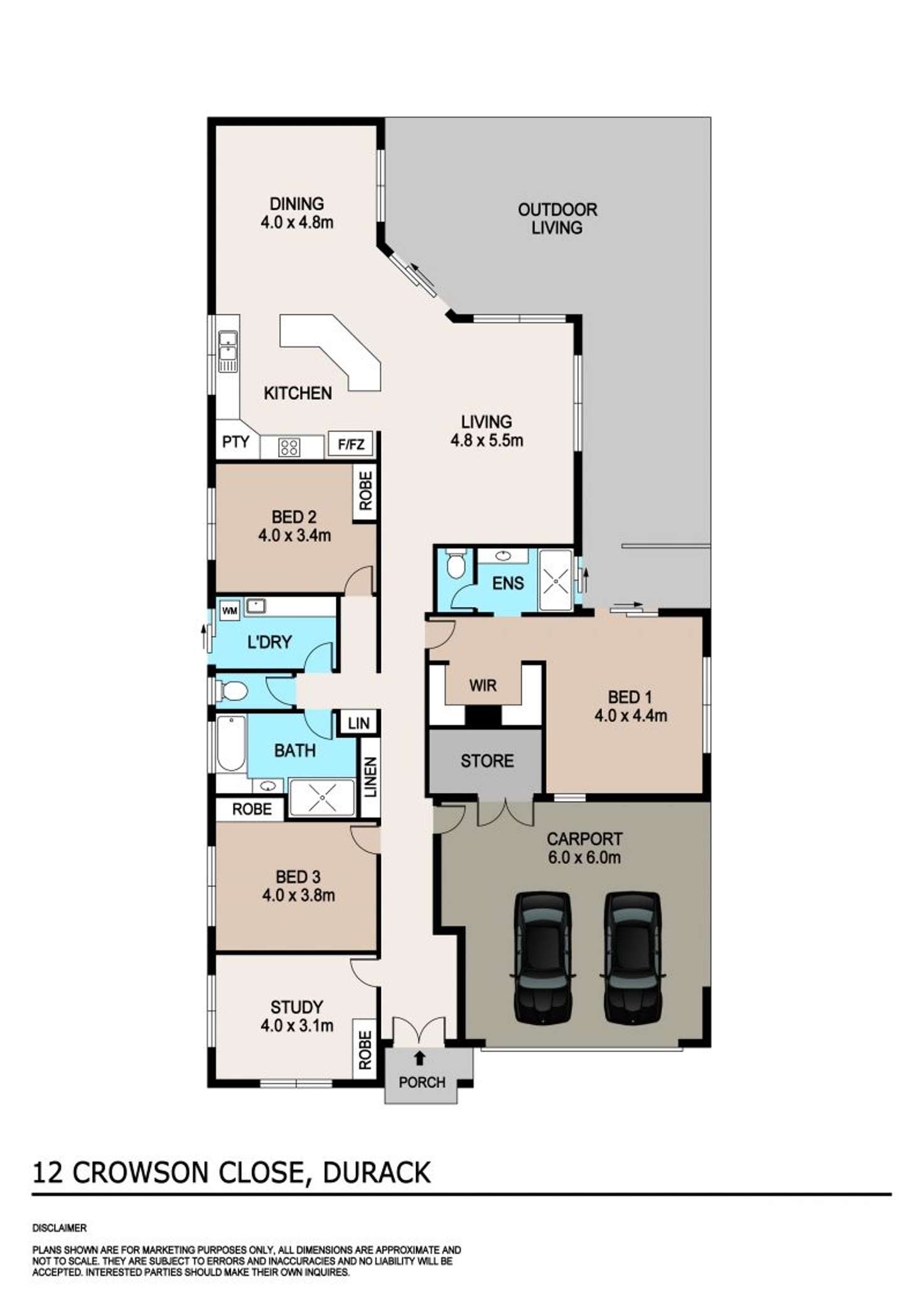 Floorplan of Homely house listing, 12 Crowson Close, Durack NT 830