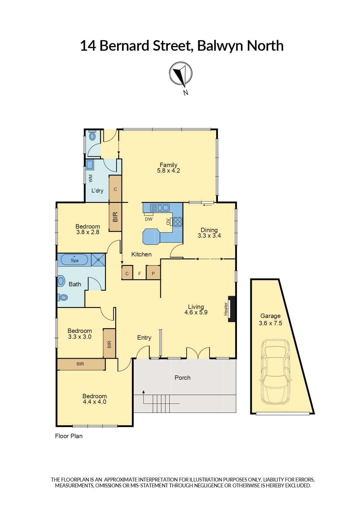 Floorplan of Homely house listing, 14 Bernard Street, Balwyn North VIC 3104