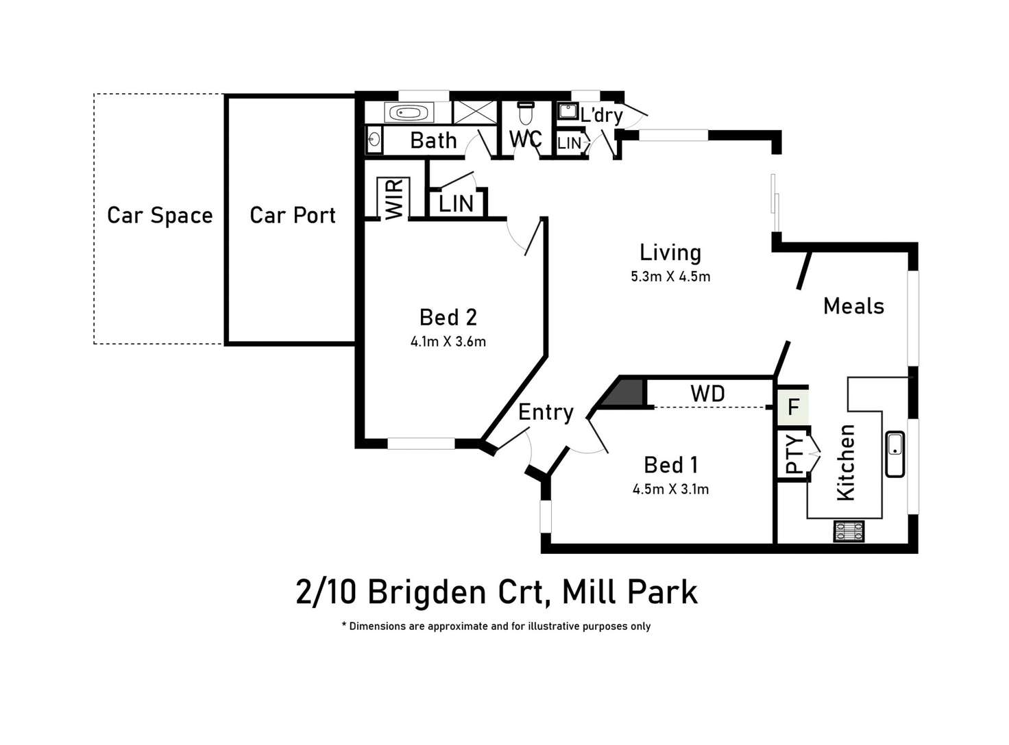 Floorplan of Homely unit listing, 2/10 Brigden Court, Mill Park VIC 3082